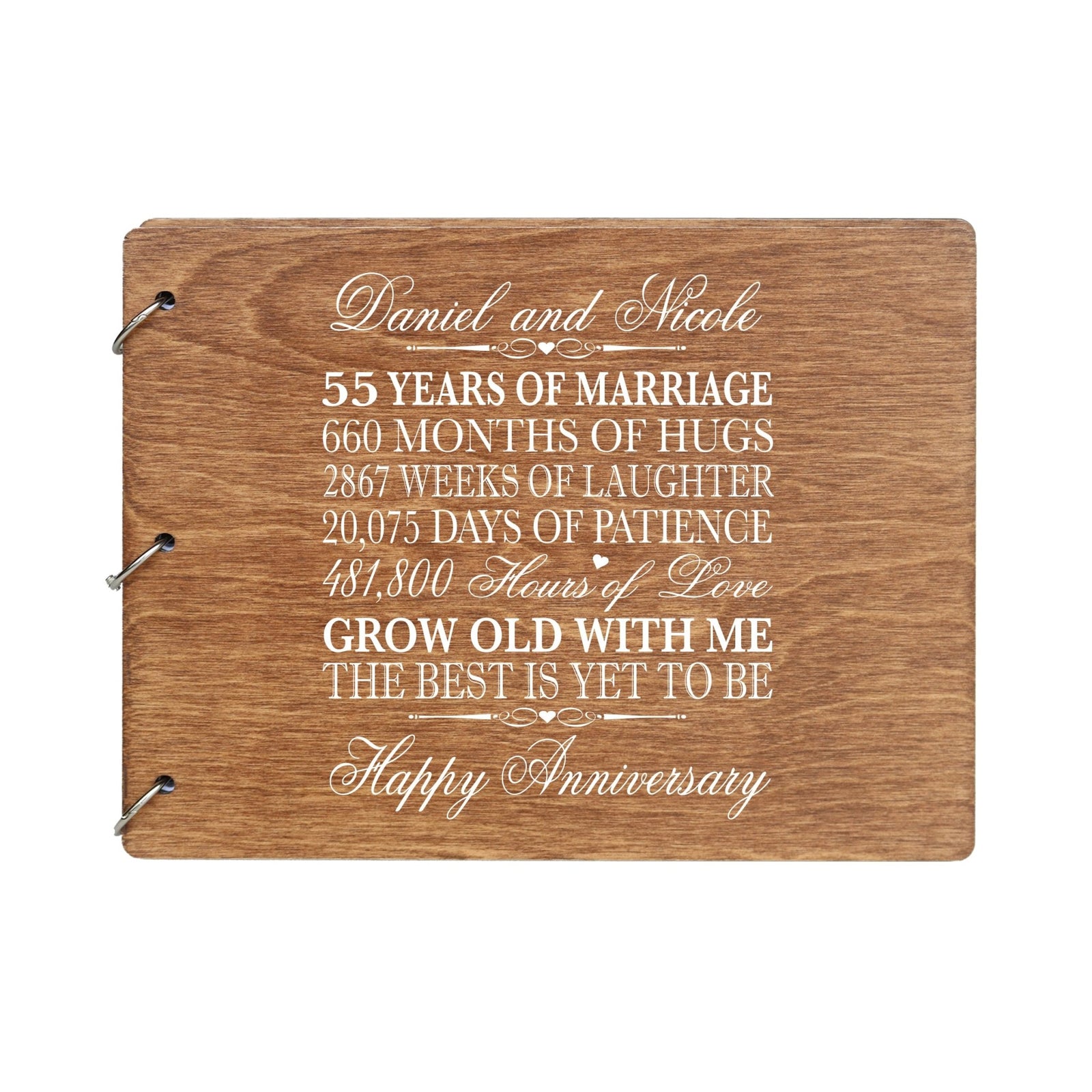 Personalized 55th Wedding Anniversary Guestbook - LifeSong Milestones