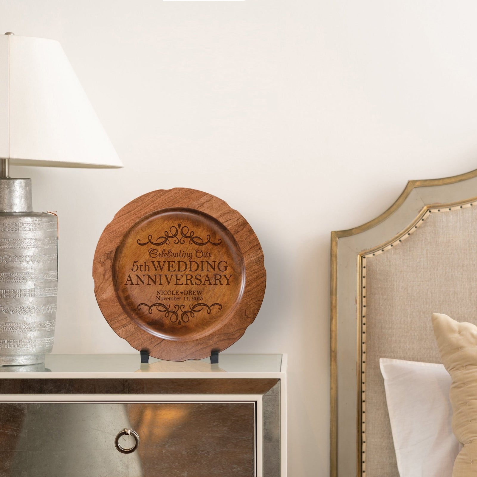 Personalized 5th Wedding Anniversary Decorative Plate - Celebrating - LifeSong Milestones