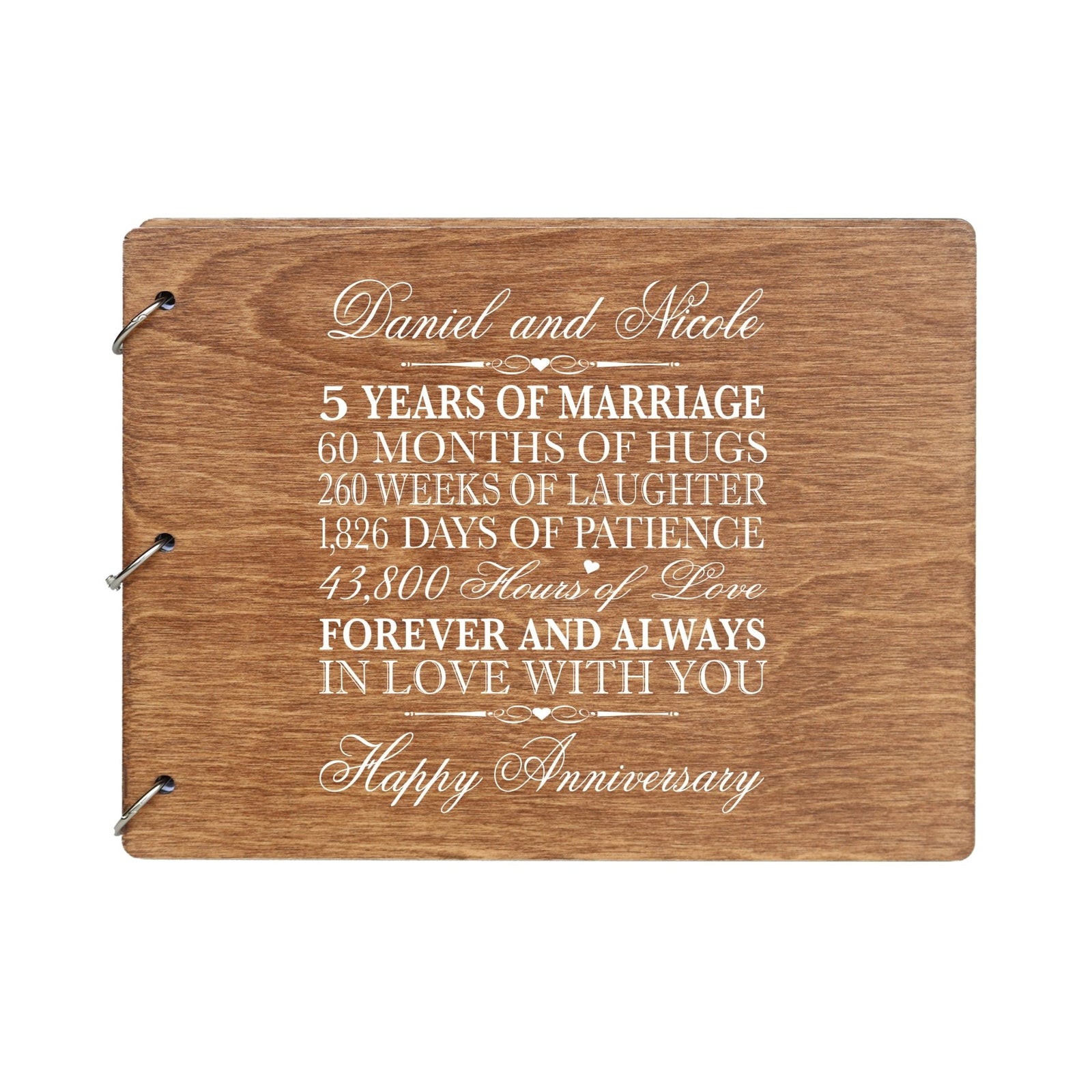 Personalized 5th Wedding Anniversary Guestbook - LifeSong Milestones