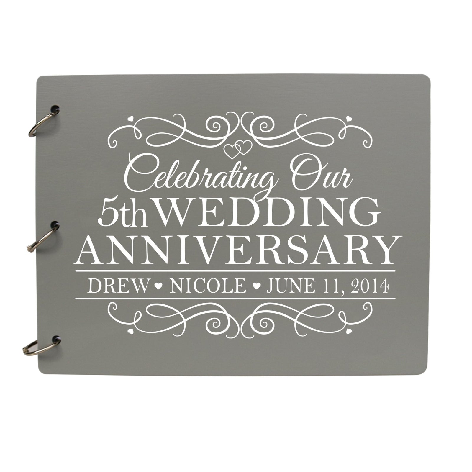 Personalized 5th Wedding Anniversary Guestbook - LifeSong Milestones