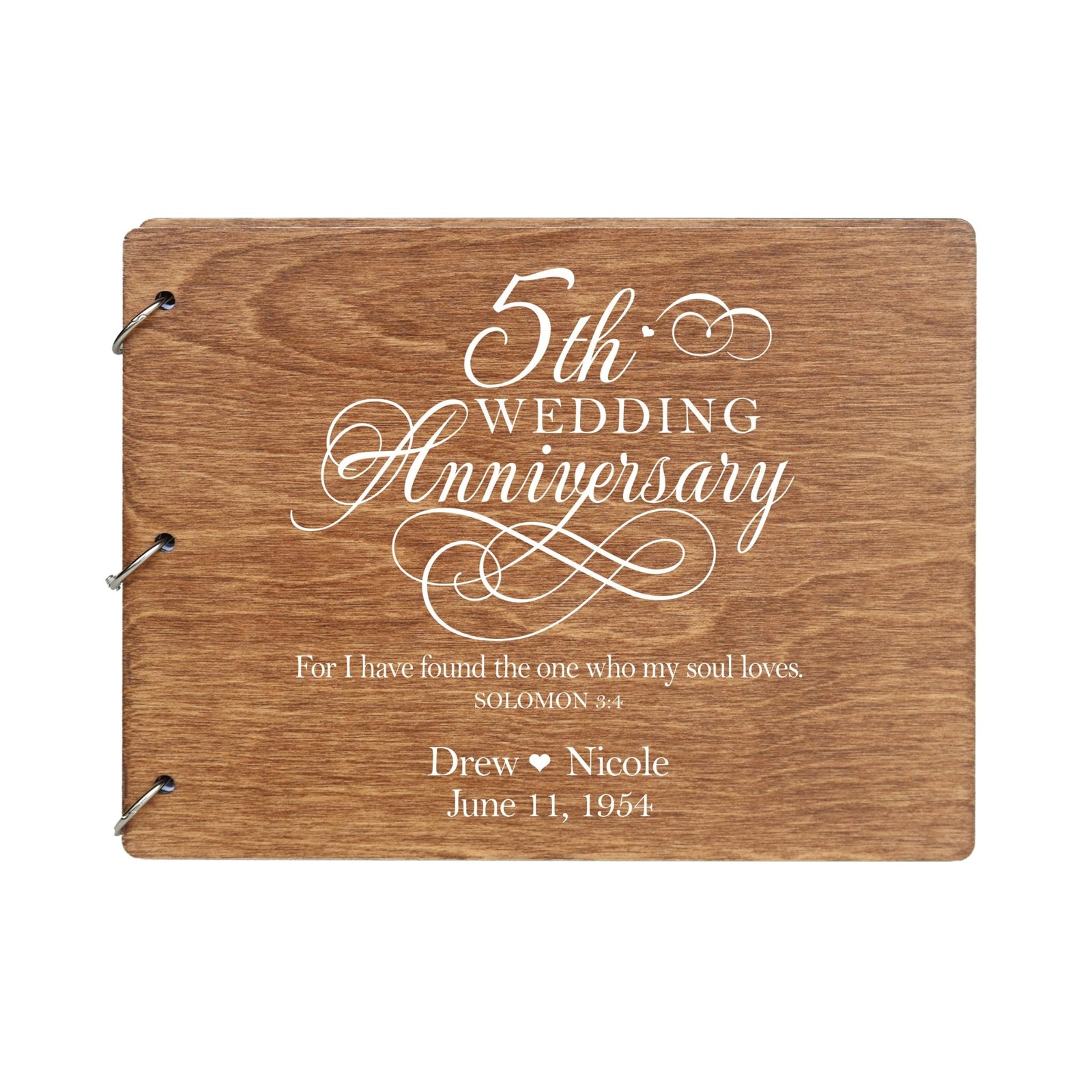Personalized 5th Wedding Anniversary Guestbook - LifeSong Milestones