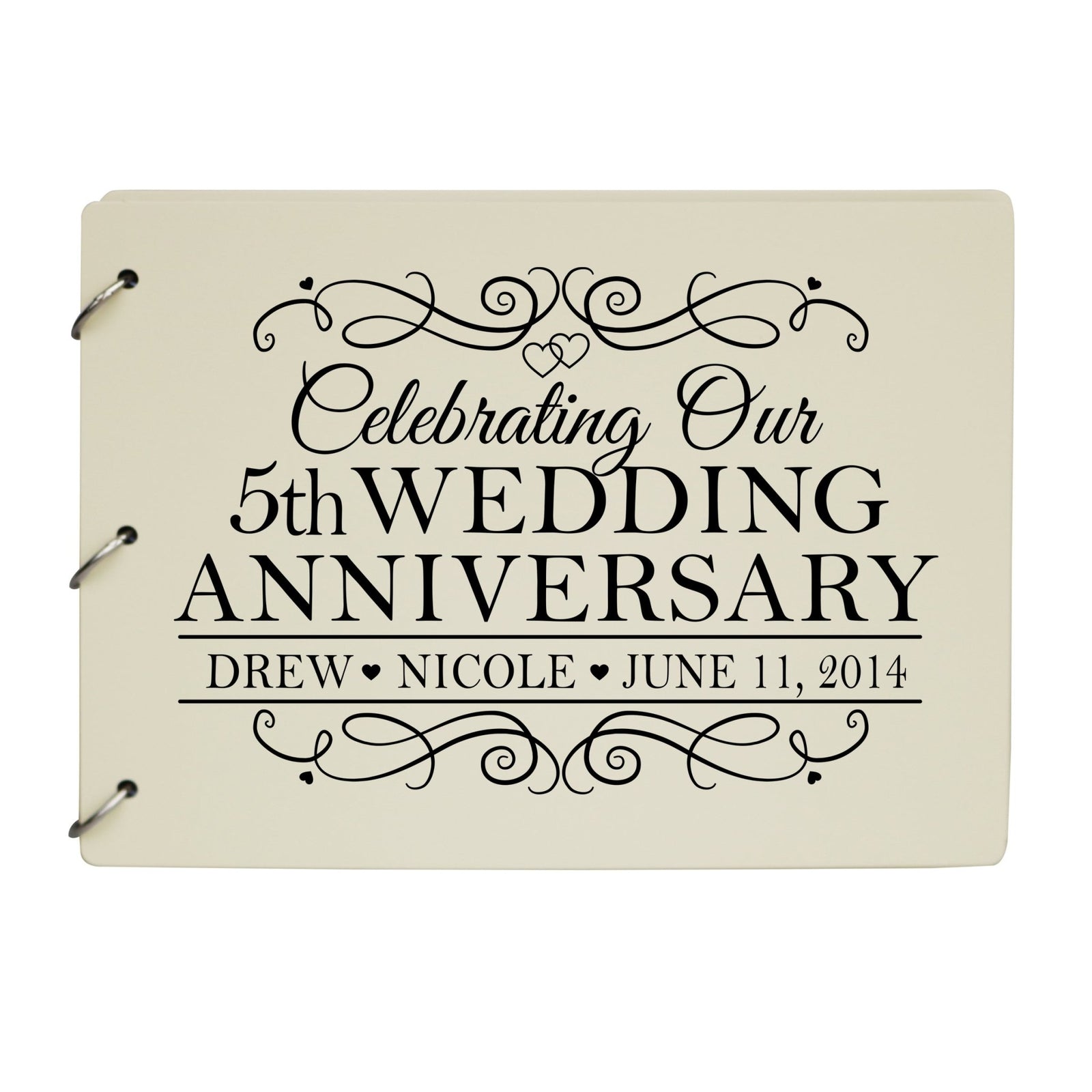 Personalized 5th Wedding Anniversary Guestbook - LifeSong Milestones