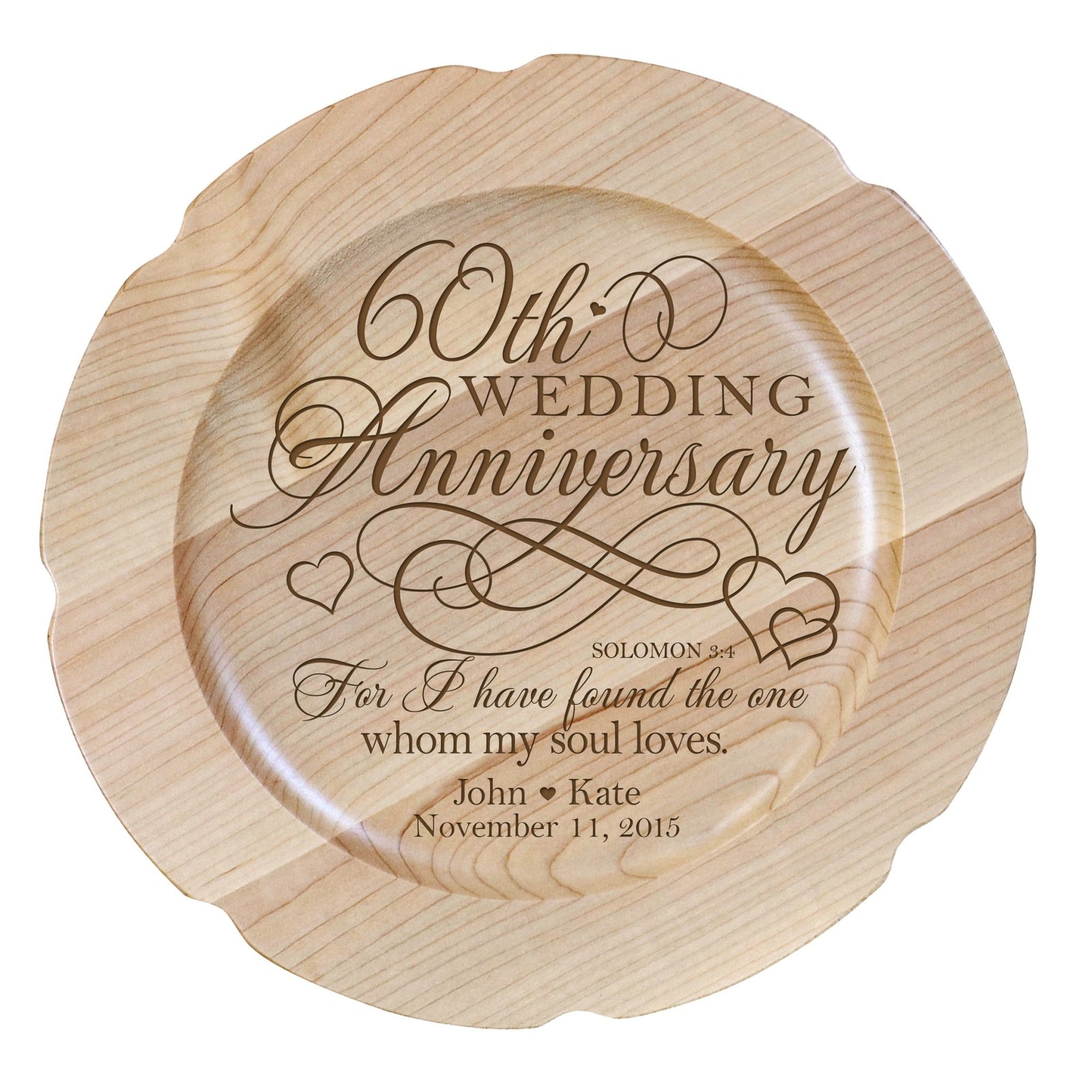 Personalized 60th Wedding Anniversary Decorative Plate - Celebrating - LifeSong Milestones