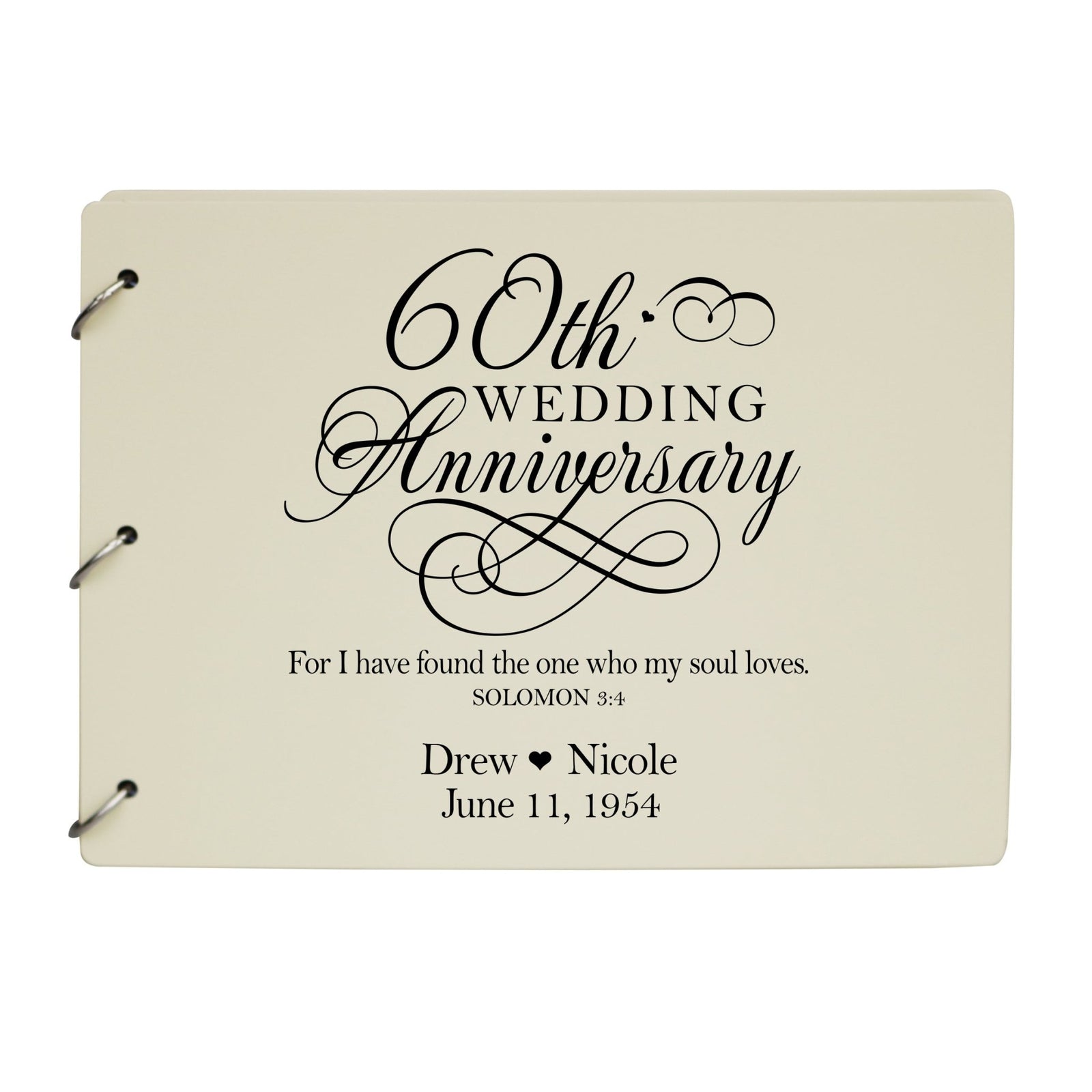 Personalized 60th Wedding Anniversary Guestbook - LifeSong Milestones