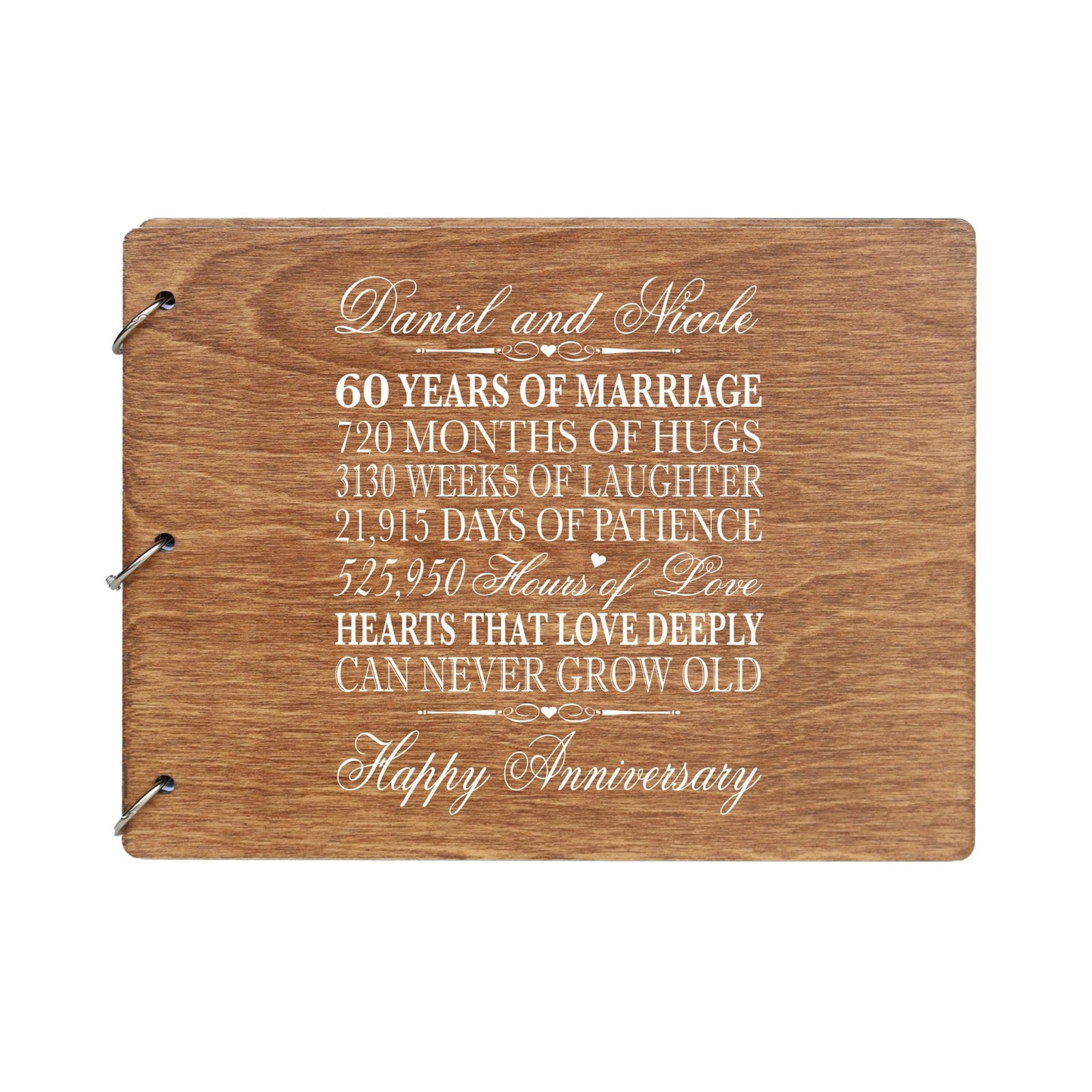 Personalized 60th Wedding Anniversary Guestbook - LifeSong Milestones