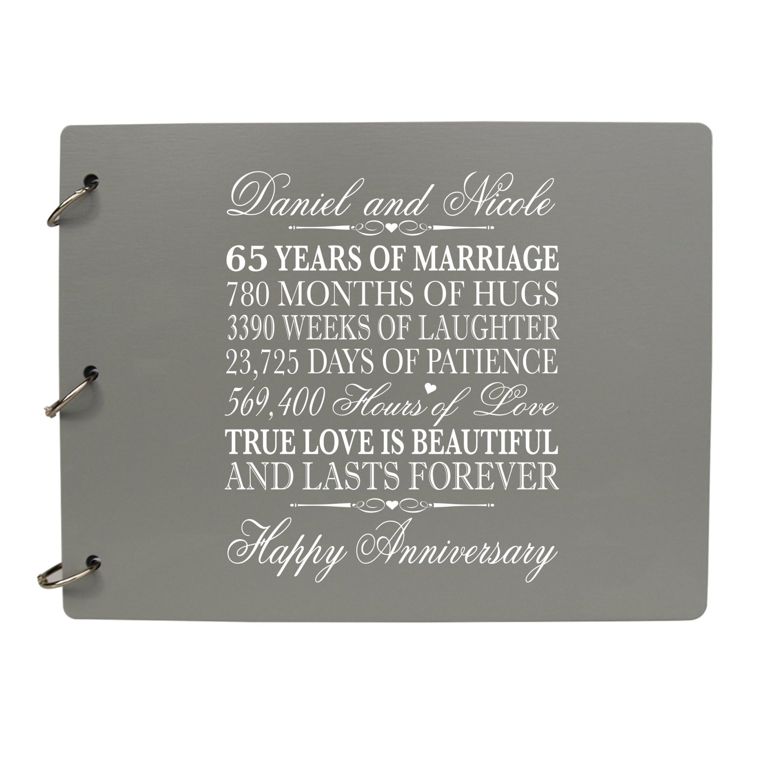 Personalized 65th Wedding Anniversary Guestbook - LifeSong Milestones