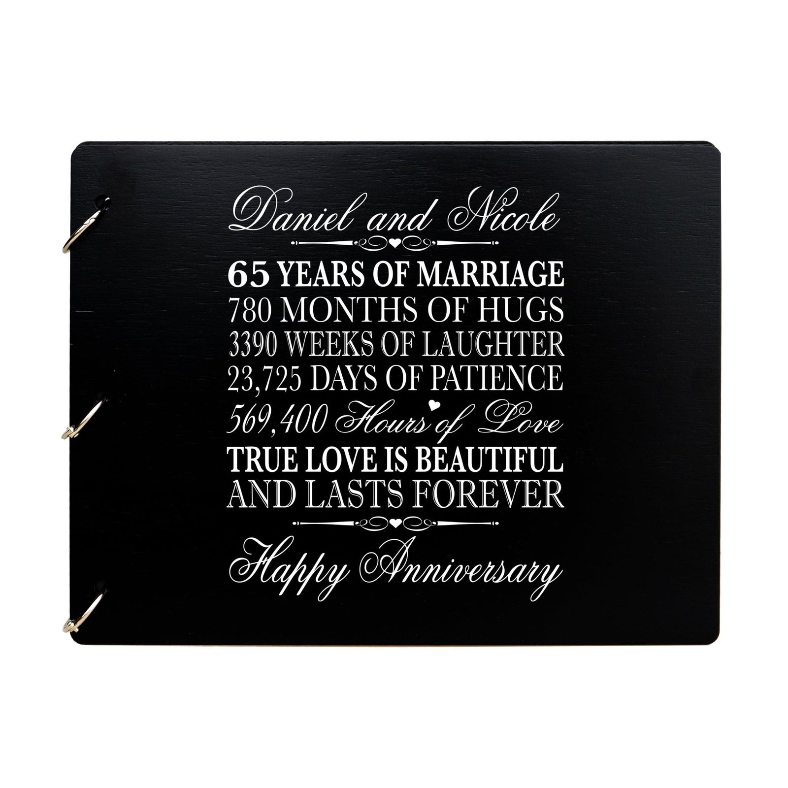 Personalized 65th Wedding Anniversary Guestbook - LifeSong Milestones