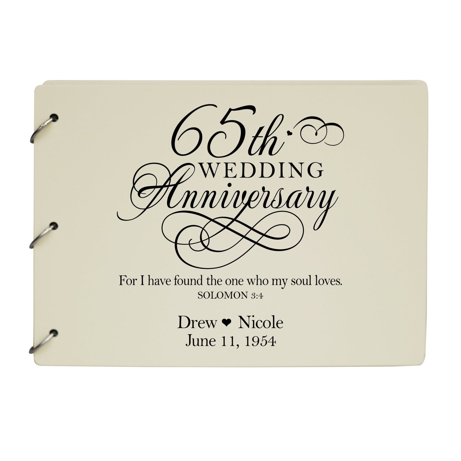 Personalized 65th Wedding Anniversary Guestbook - LifeSong Milestones