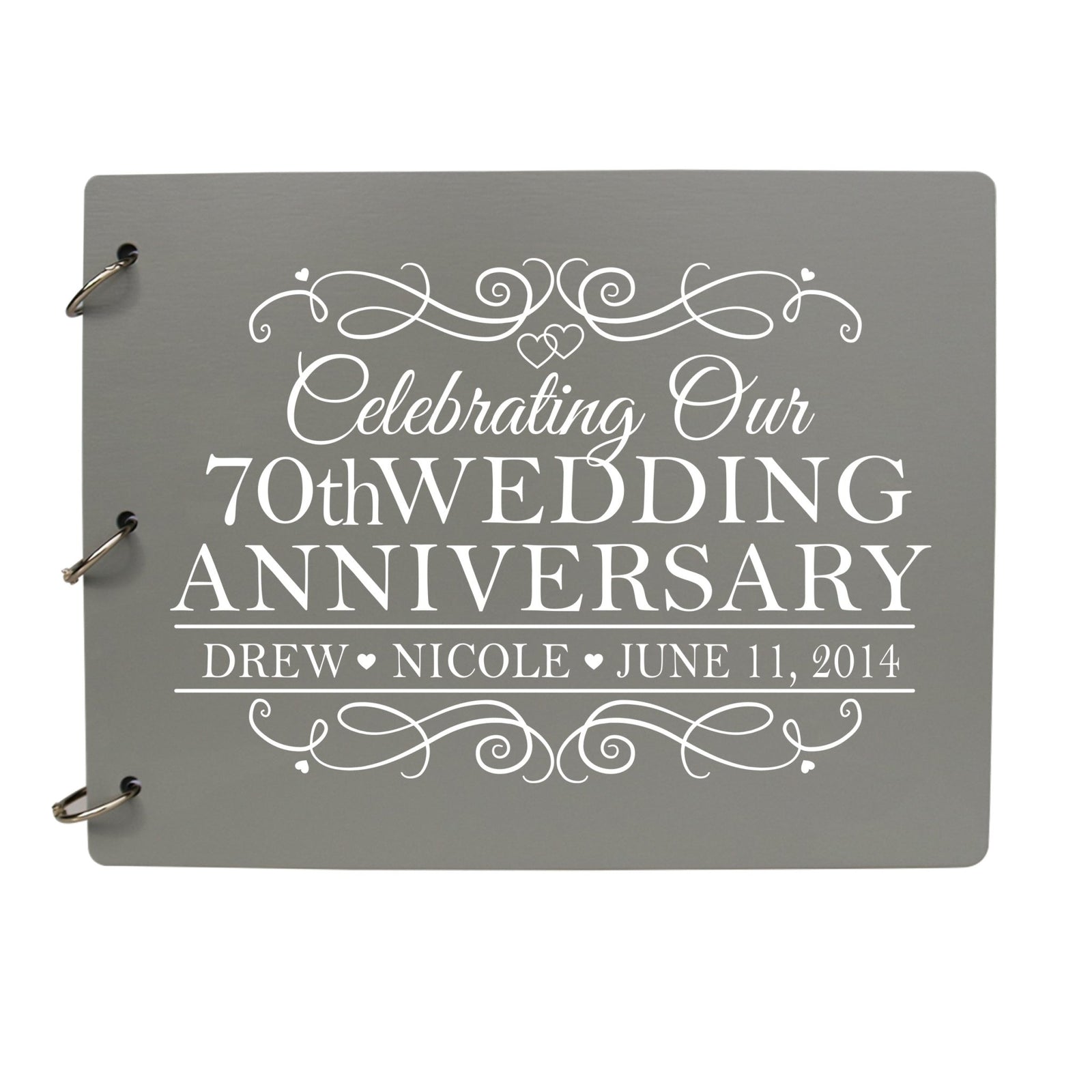 Personalized 70th Wedding Anniversary Guestbook - LifeSong Milestones