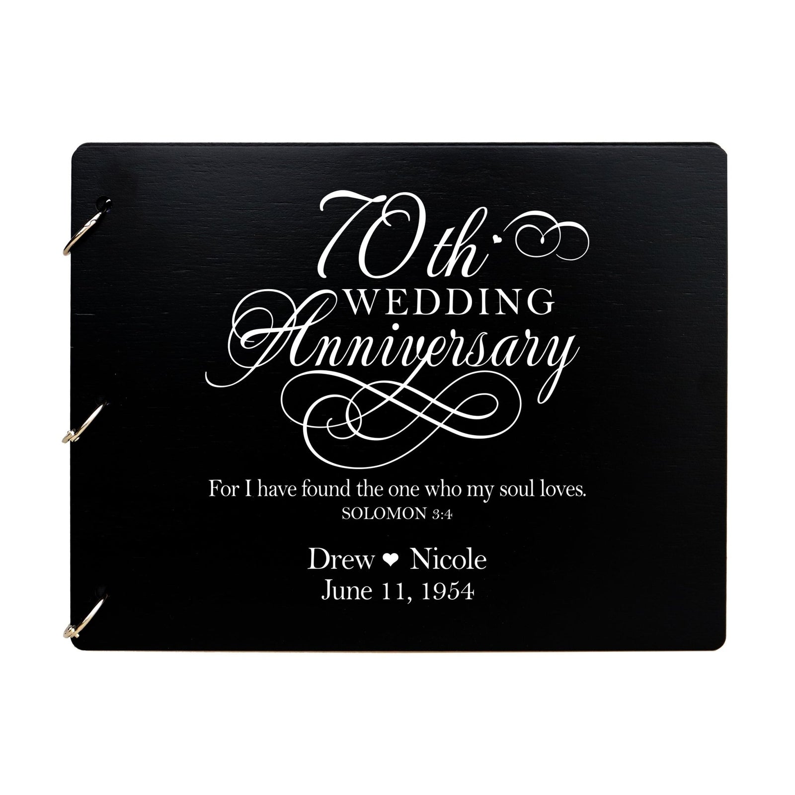 Personalized 70th Wedding Anniversary Guestbook - LifeSong Milestones