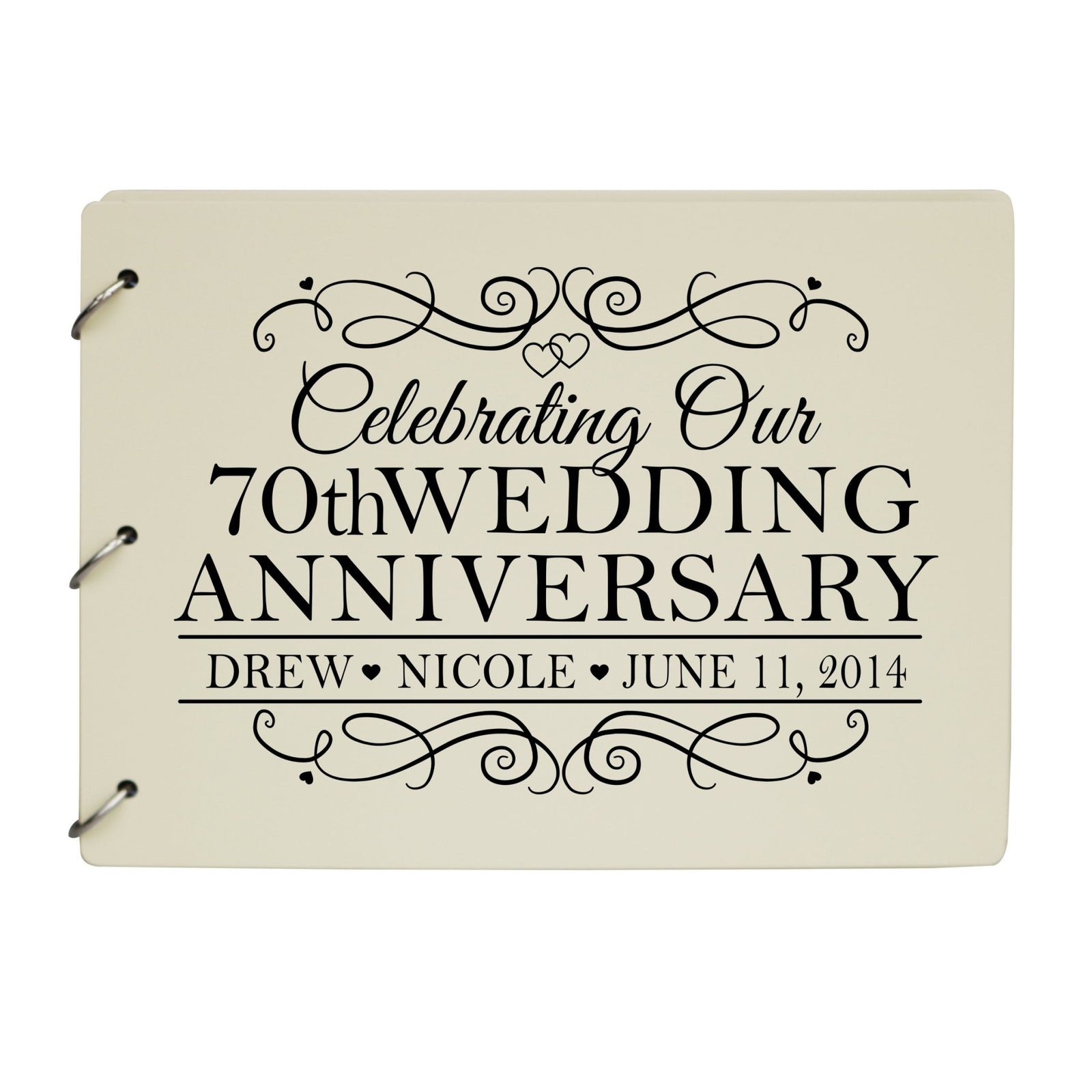 Personalized 70th Wedding Anniversary Guestbook - LifeSong Milestones