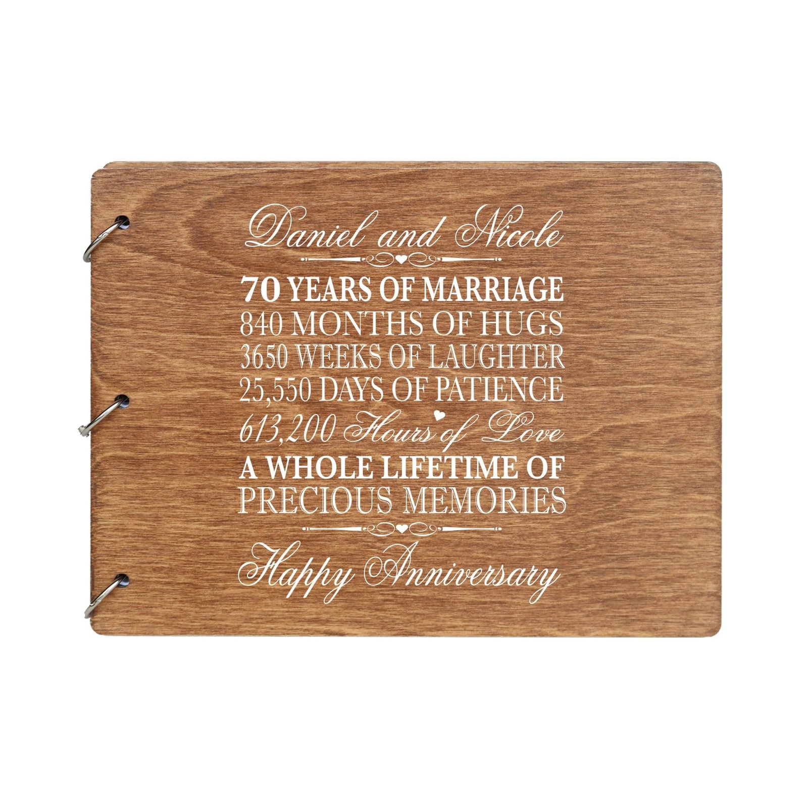 Personalized 70th Wedding Anniversary Guestbook - LifeSong Milestones