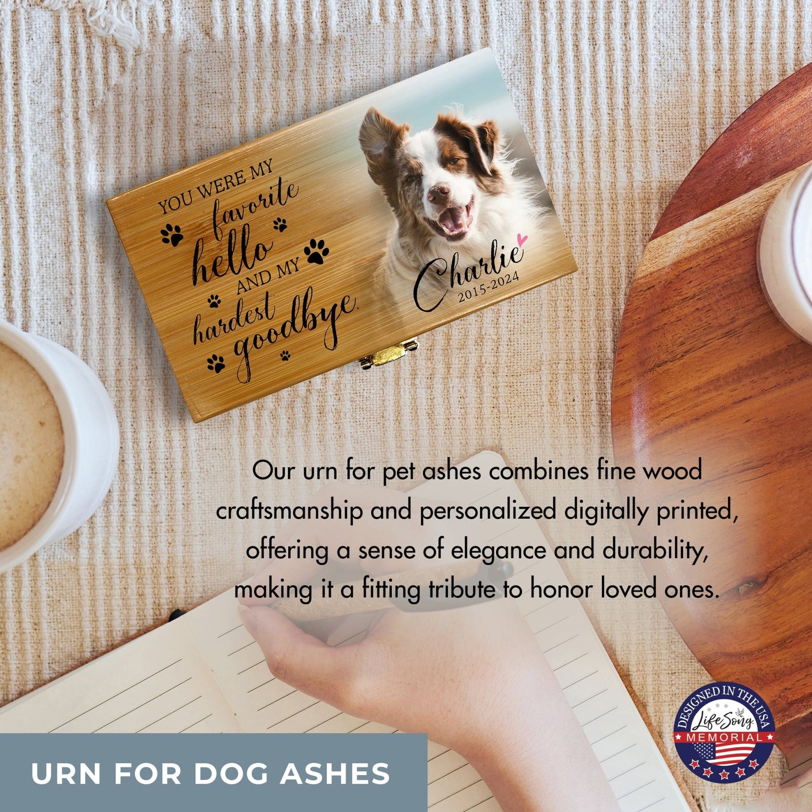 Personalized Bamboo Urns For Pet Ashes – Biodegradable Memorial Keepsake - You Were My Favorite - LifeSong Milestones