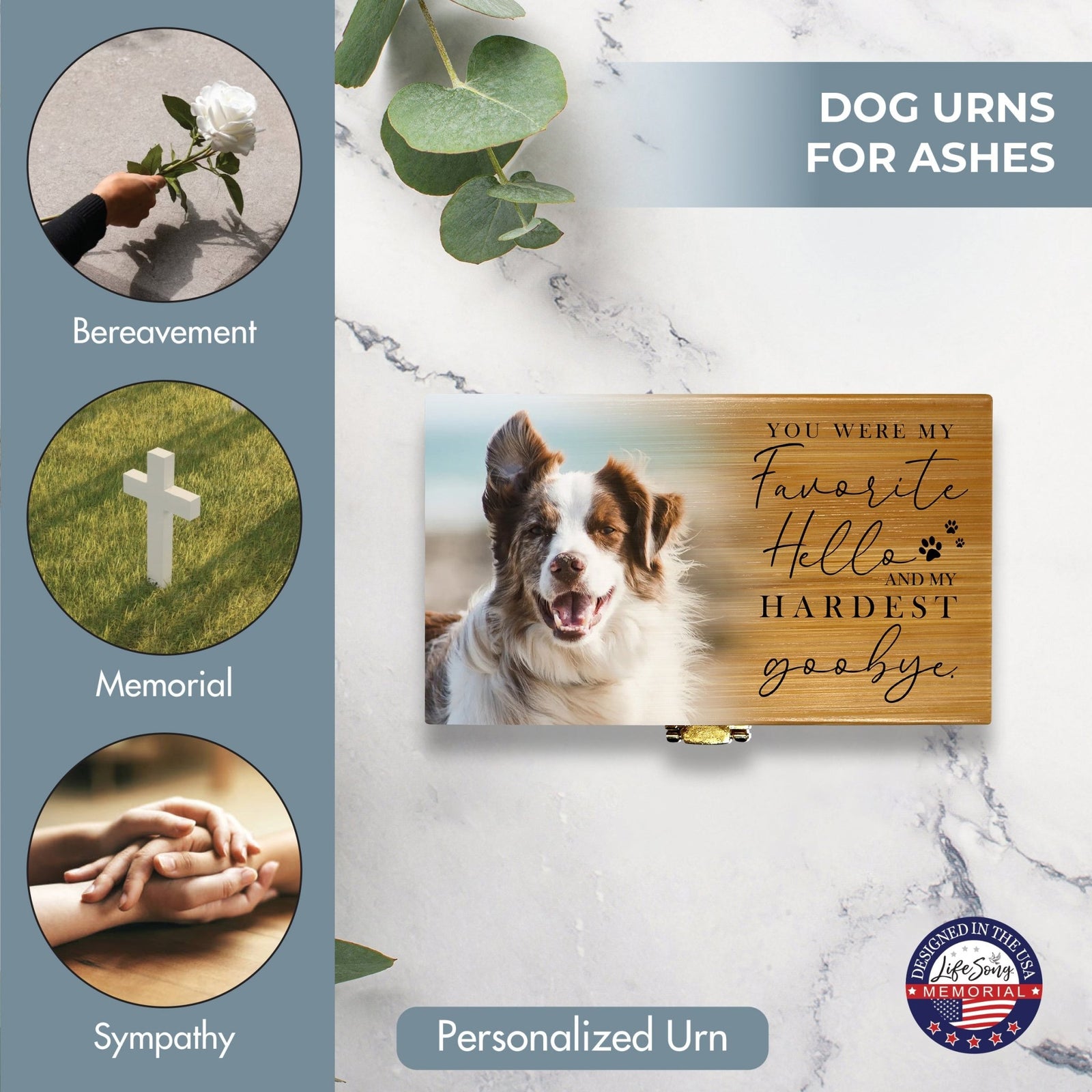 Personalized Bamboo Urns For Pet Ashes – Biodegradable Memorial Keepsake - You Were My Favorite - LifeSong Milestones