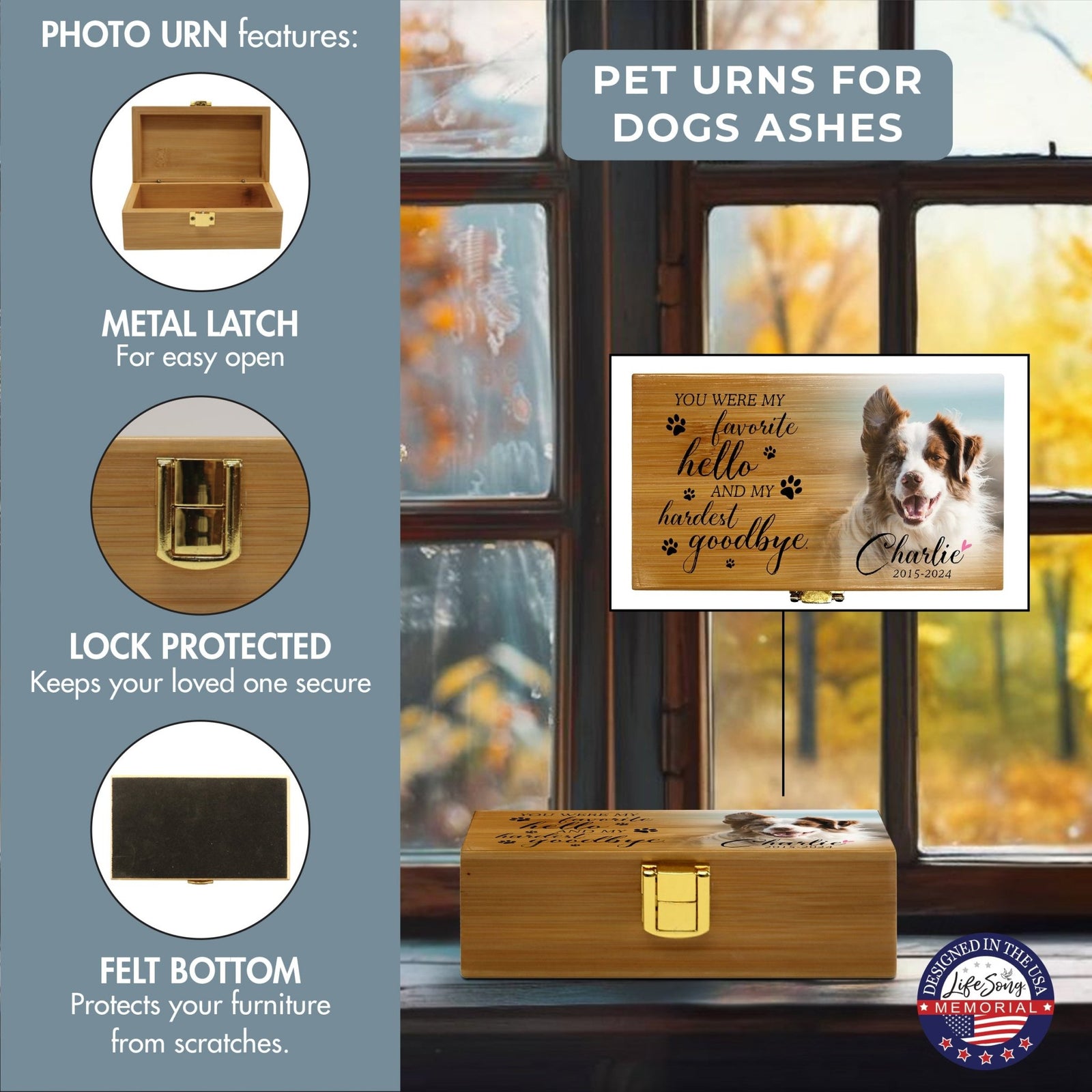 Personalized Bamboo Urns For Pet Ashes – Biodegradable Memorial Keepsake - You Were My Favorite - LifeSong Milestones