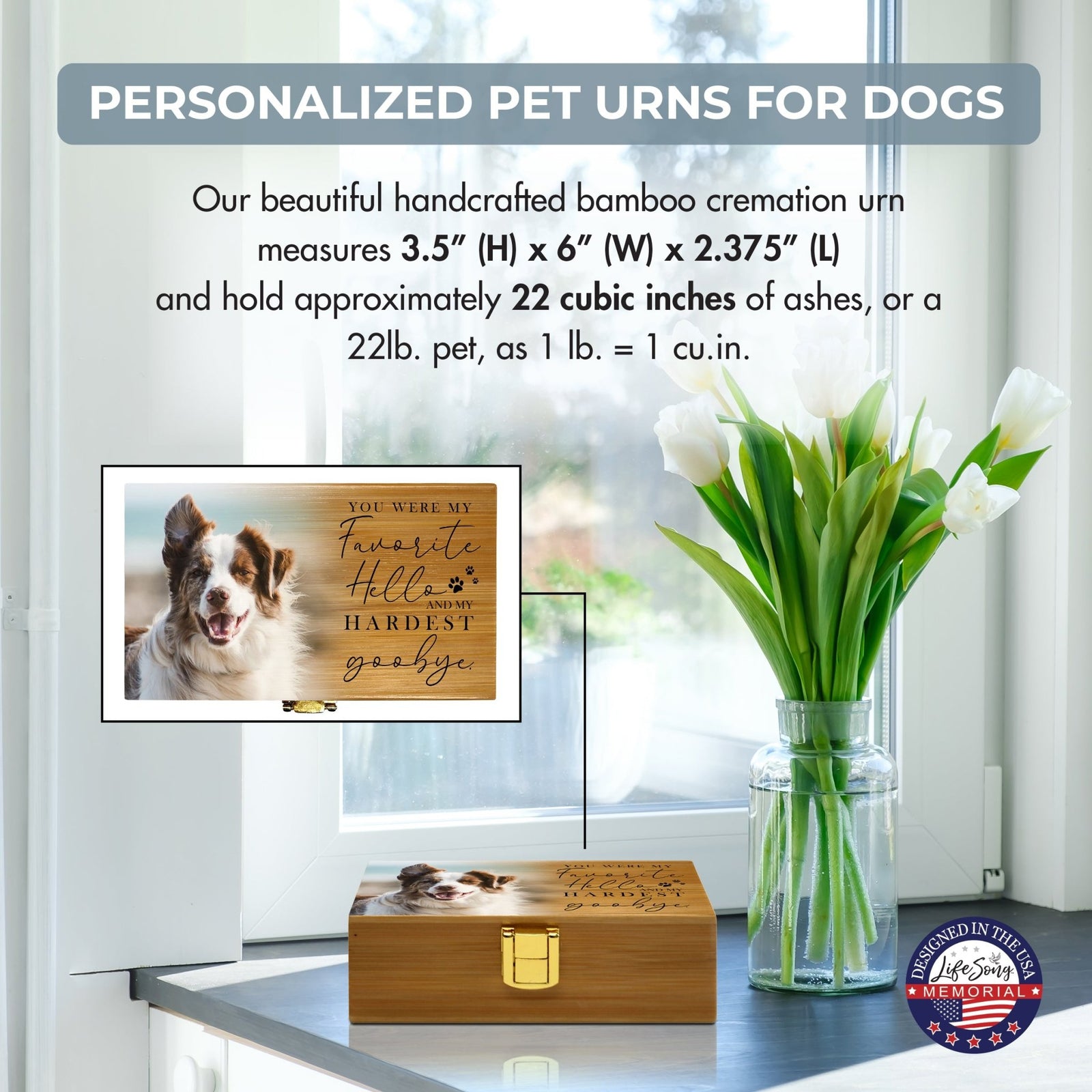 Personalized Bamboo Urns For Pet Ashes – Biodegradable Memorial Keepsake - You Were My Favorite - LifeSong Milestones