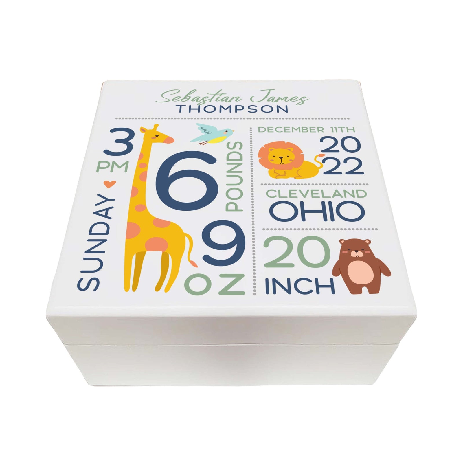 Personalized Baptism Keepsake Box for Newborn Baby Boy - LifeSong Milestones