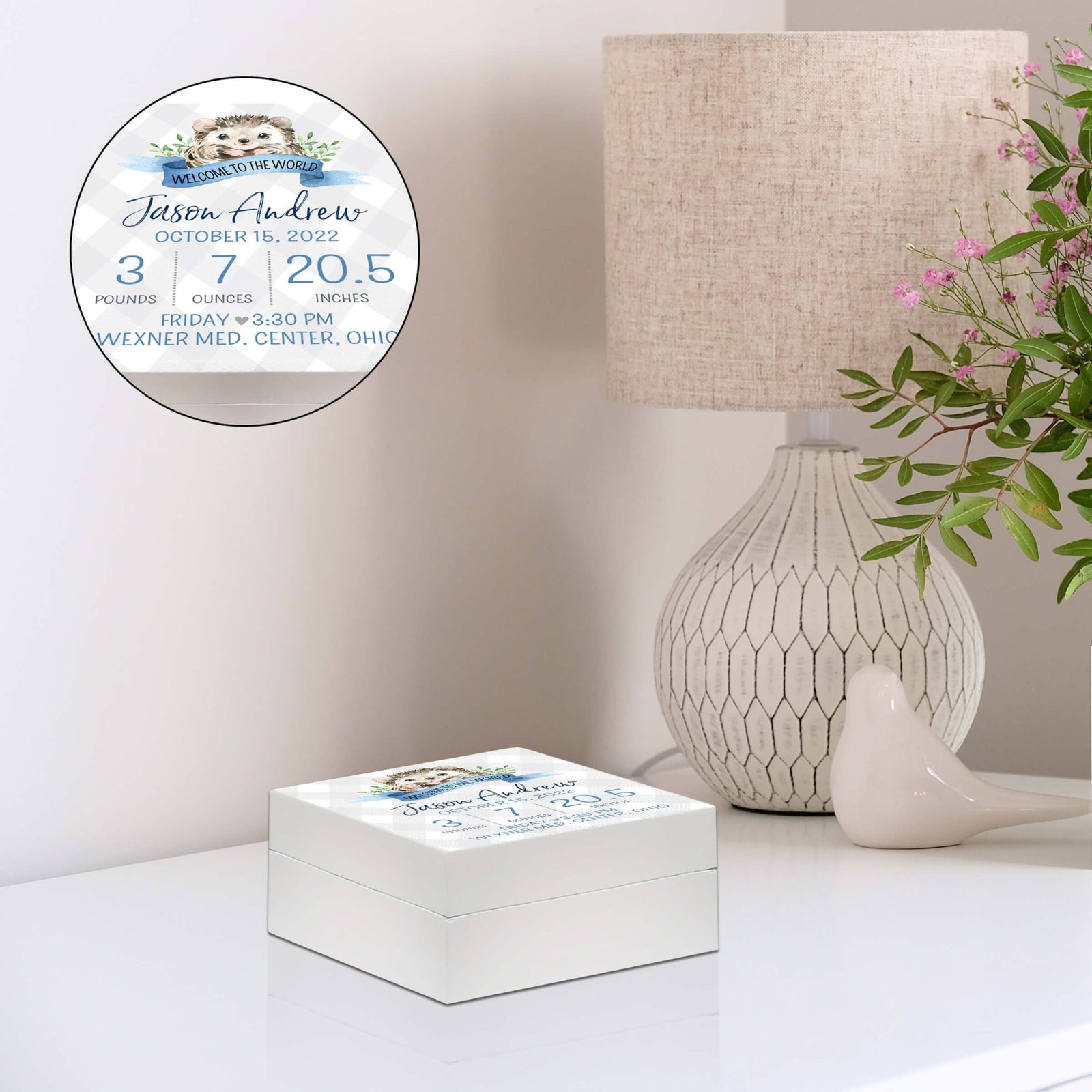 Personalized Baptism Keepsake Box for Newborn Baby Boy - LifeSong Milestones