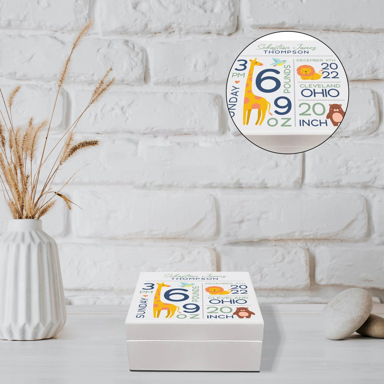 Personalized Baptism Keepsake Box for Newborn Baby Boy - LifeSong Milestones