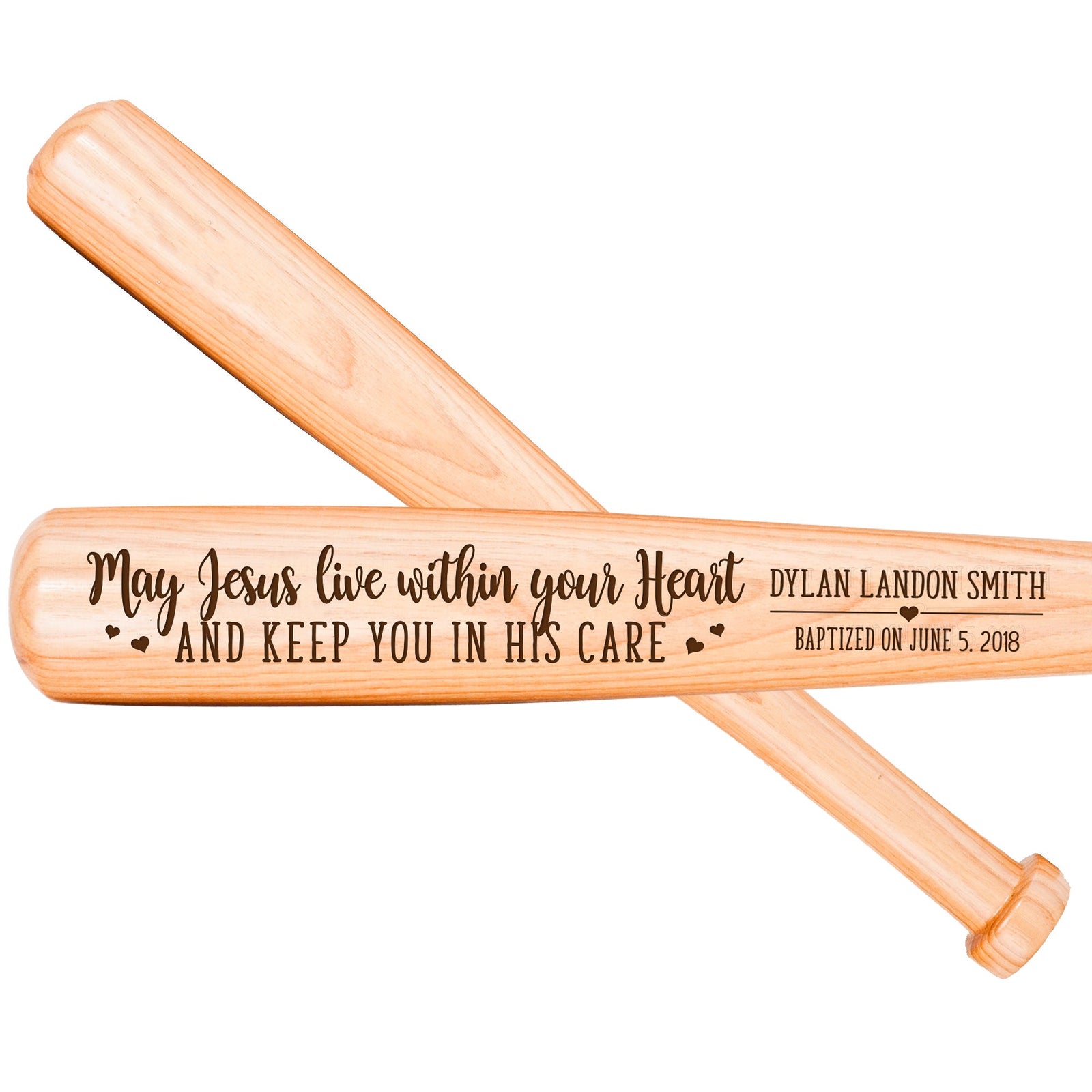 Personalized Baseball Bat Baptism Gifts For Boys - For This Child - LifeSong Milestones
