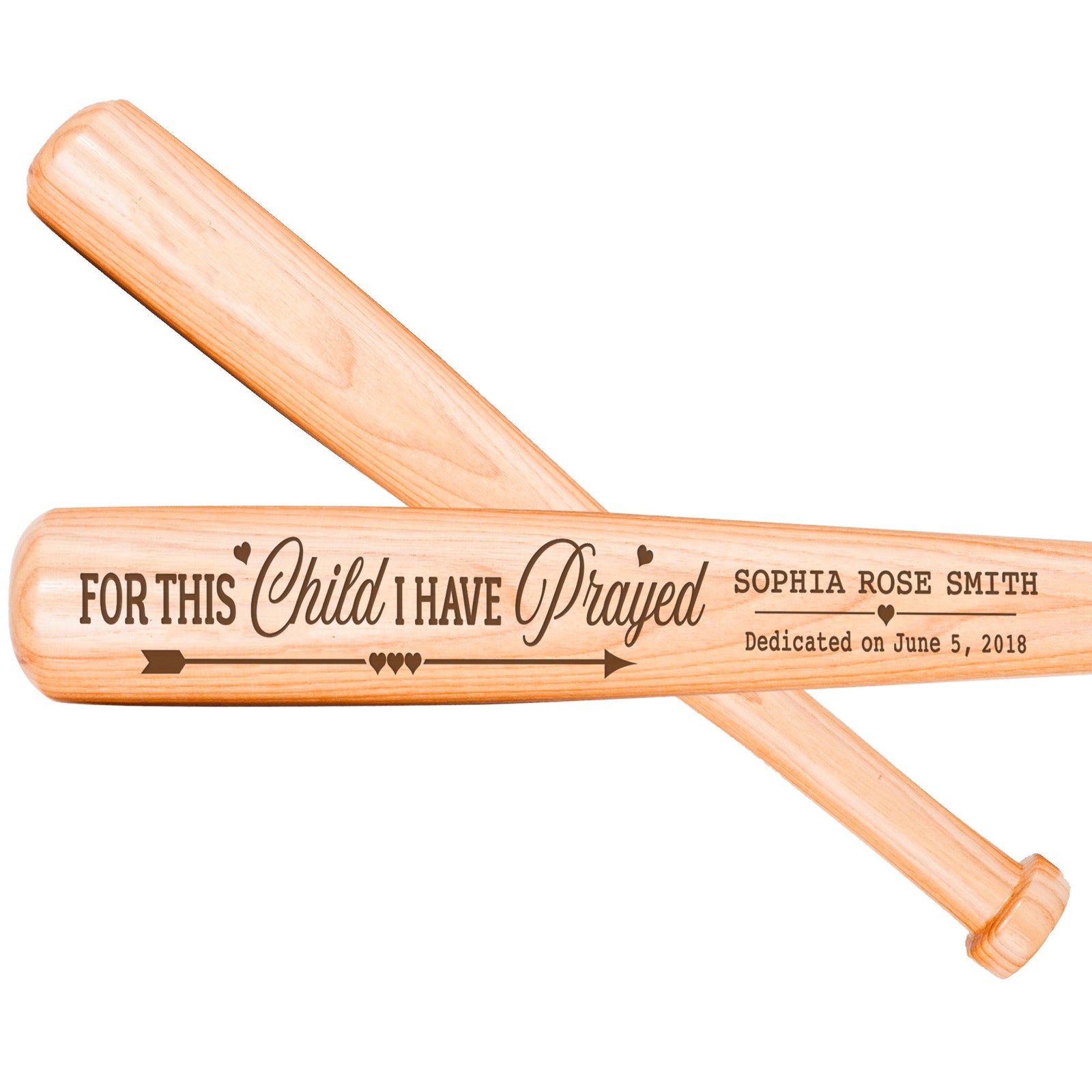 Personalized Baseball Bat Baptism Gifts For Boys - For This Child - LifeSong Milestones