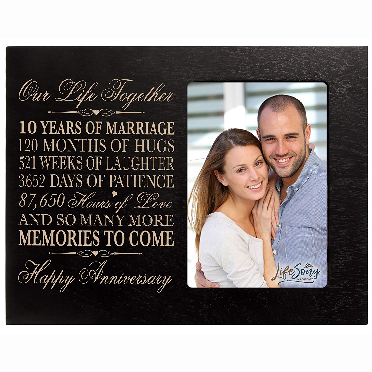 Personalized Couples 10th Wedding Anniversary Picture Frame Home Decorations - More Memories To Come - LifeSong Milestones