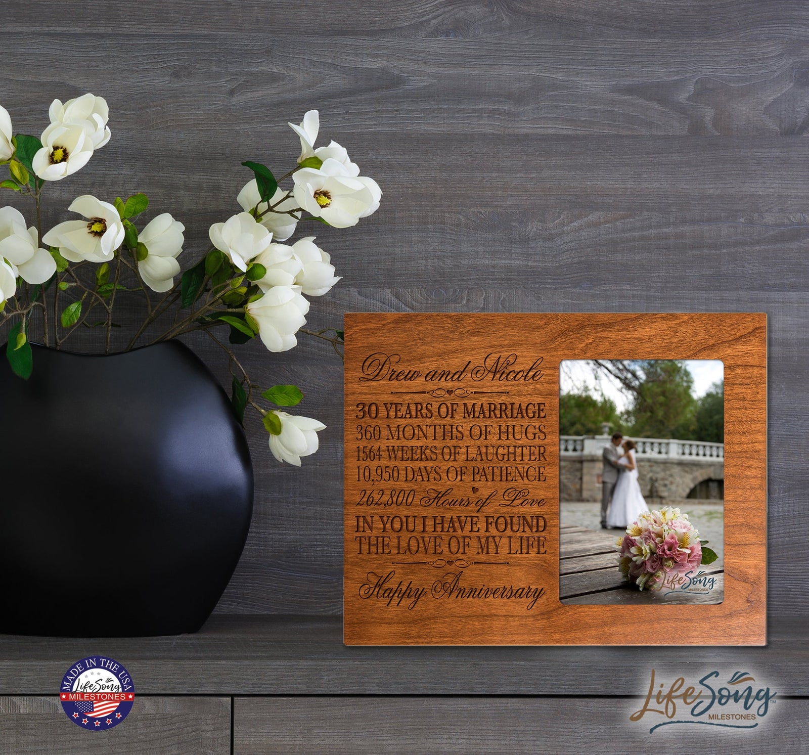 Personalized Couples 30th Wedding Anniversary Picture Frame Decorations - In You I Have Found - LifeSong Milestones