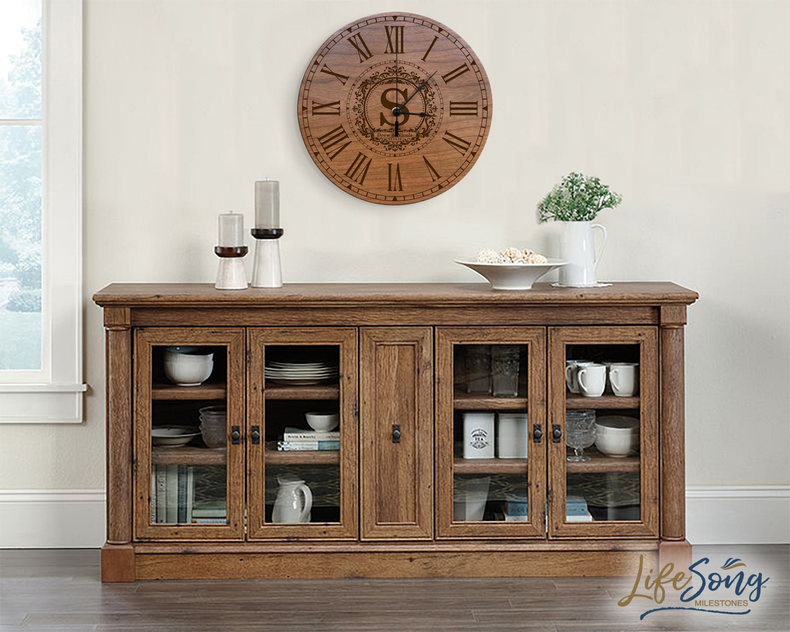 Personalized Engraved Wedding Anniversary Wall Clock Gift for Couples - LifeSong Milestones