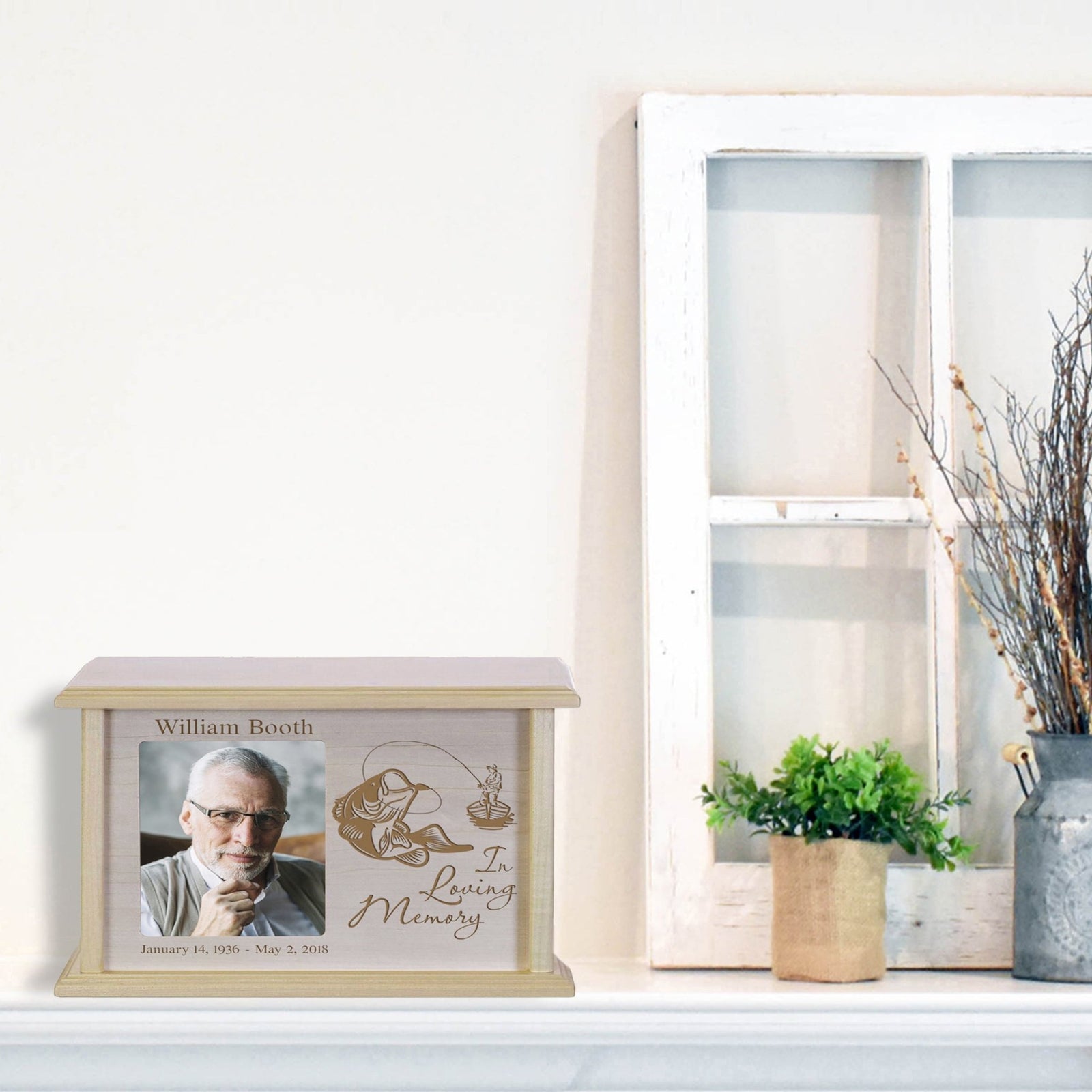 Personalized Funeral Photo Cremation Keepsake Urn Box Sympathy Gift - In Loving Memory - LifeSong Milestones