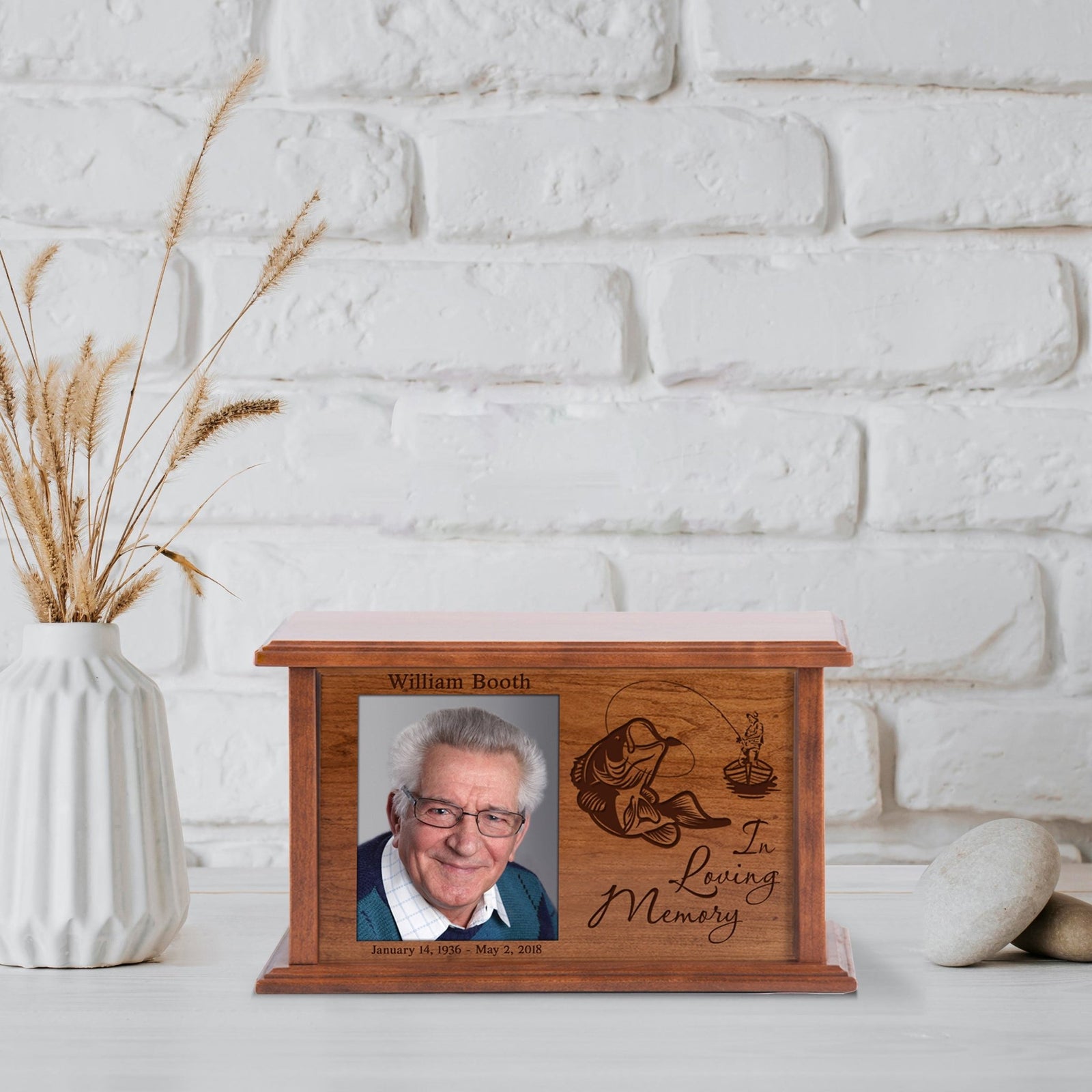 Personalized Funeral Photo Cremation Keepsake Urn Box Sympathy Gift - In Loving Memory - LifeSong Milestones