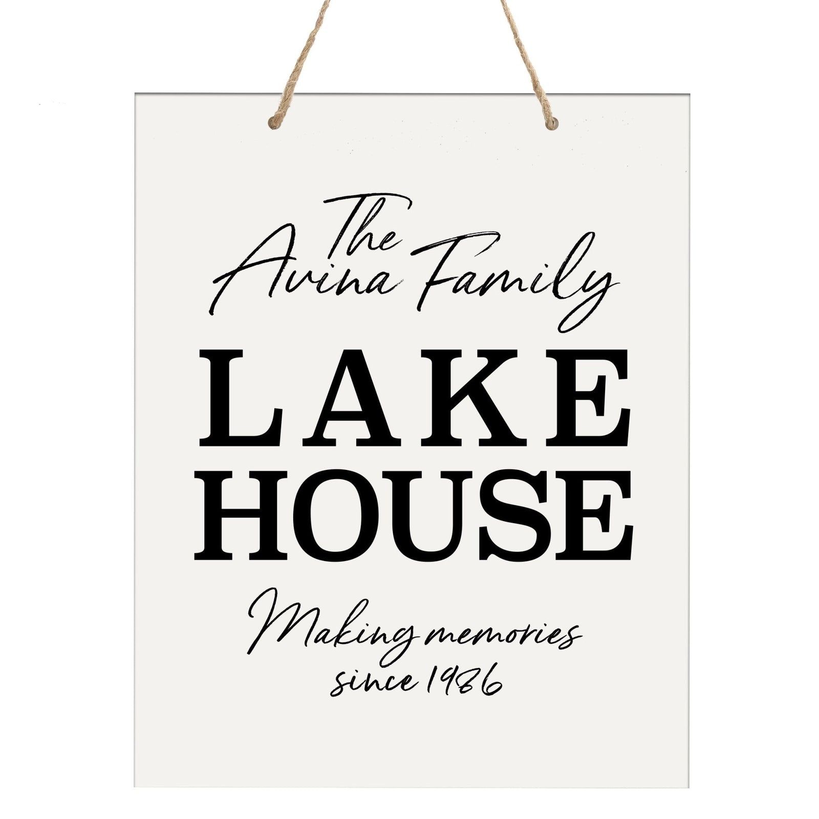Personalized Modern Inspirational Wooden Wall Art Hanging Sign 12x15in - Making Memories - For Family And Home Decorations - LifeSong Milestones