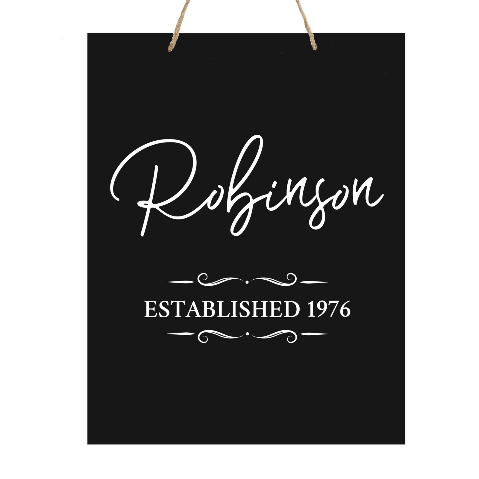 Personalized Modern Inspirational Wooden Wall Art Hanging Sign 12x15in - Robinson (EST) - For Family And Home Decorations - LifeSong Milestones