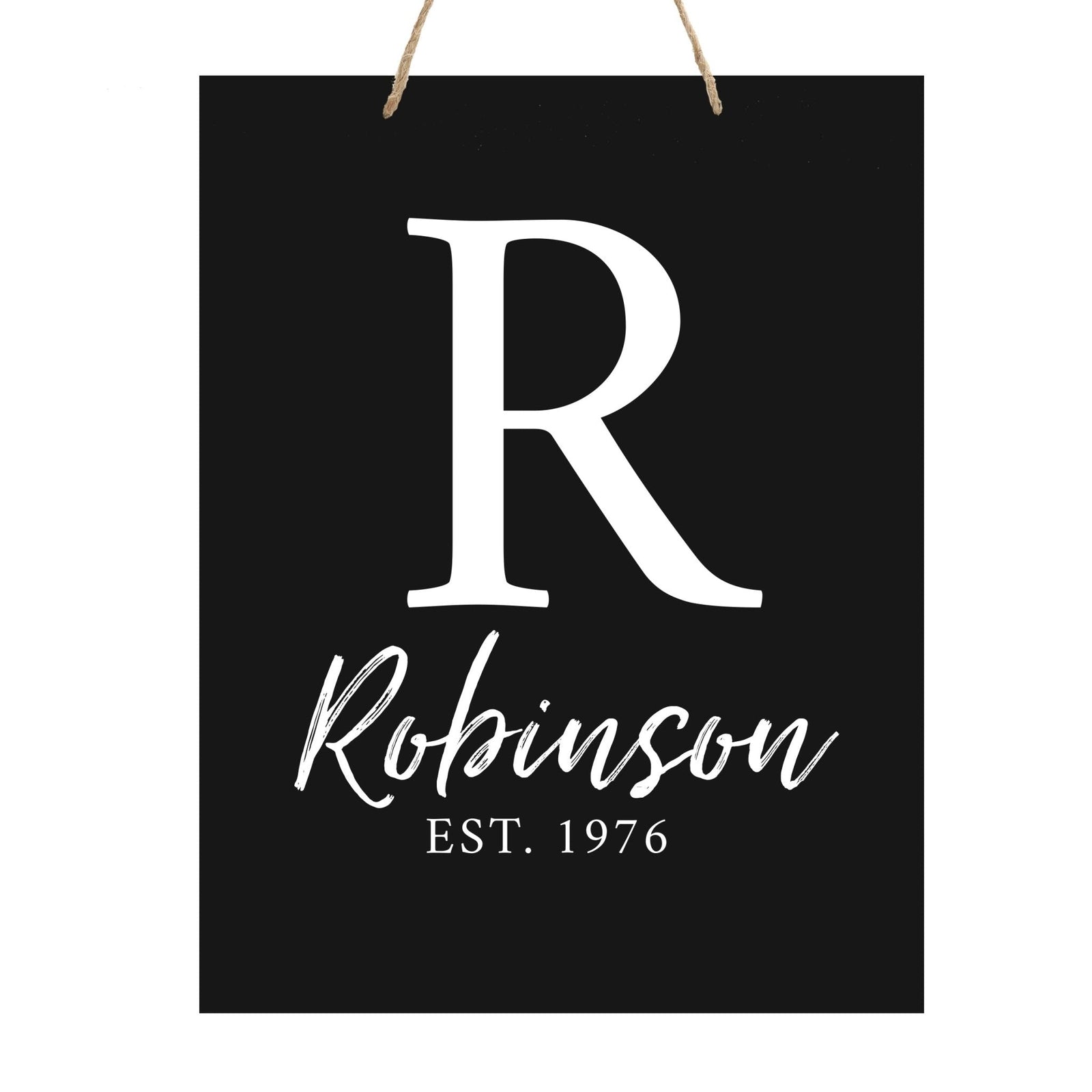Personalized Modern Inspirational Wooden Wall Art Hanging Sign 12x15in - Robinson (EST) - For Family And Home Decorations - LifeSong Milestones