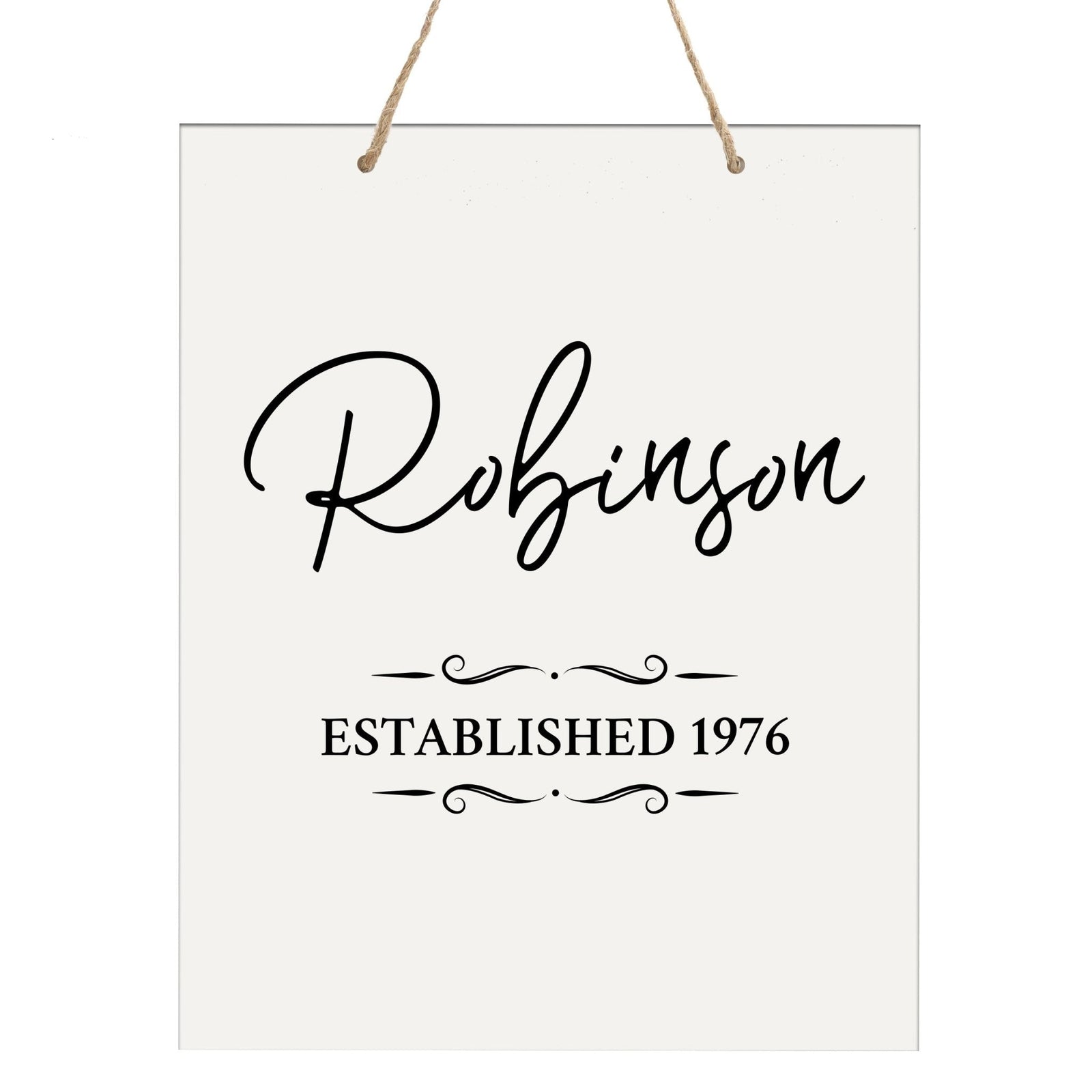 Personalized Modern Inspirational Wooden Wall Art Hanging Sign 12x15in - Robinson (EST) - For Family And Home Decorations - LifeSong Milestones