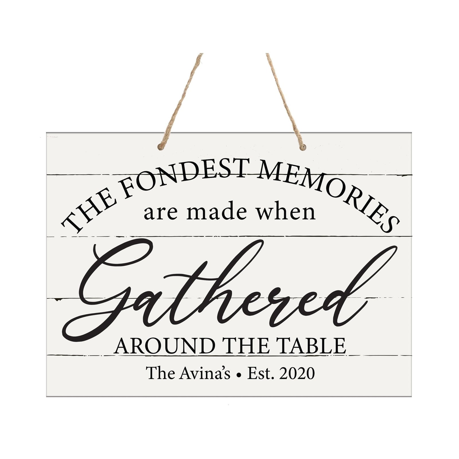 Personalized Modern Wooden Vertical Wall Hanging Rope Sign 12x15 - Family - LifeSong Milestones