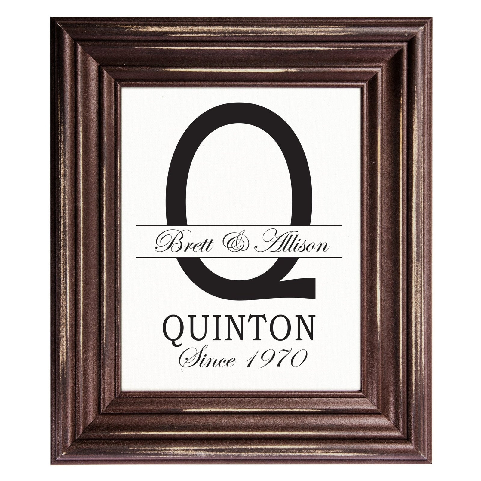 Personalized Monogram Framed Signs 12x14 - Q - LifeSong Milestones