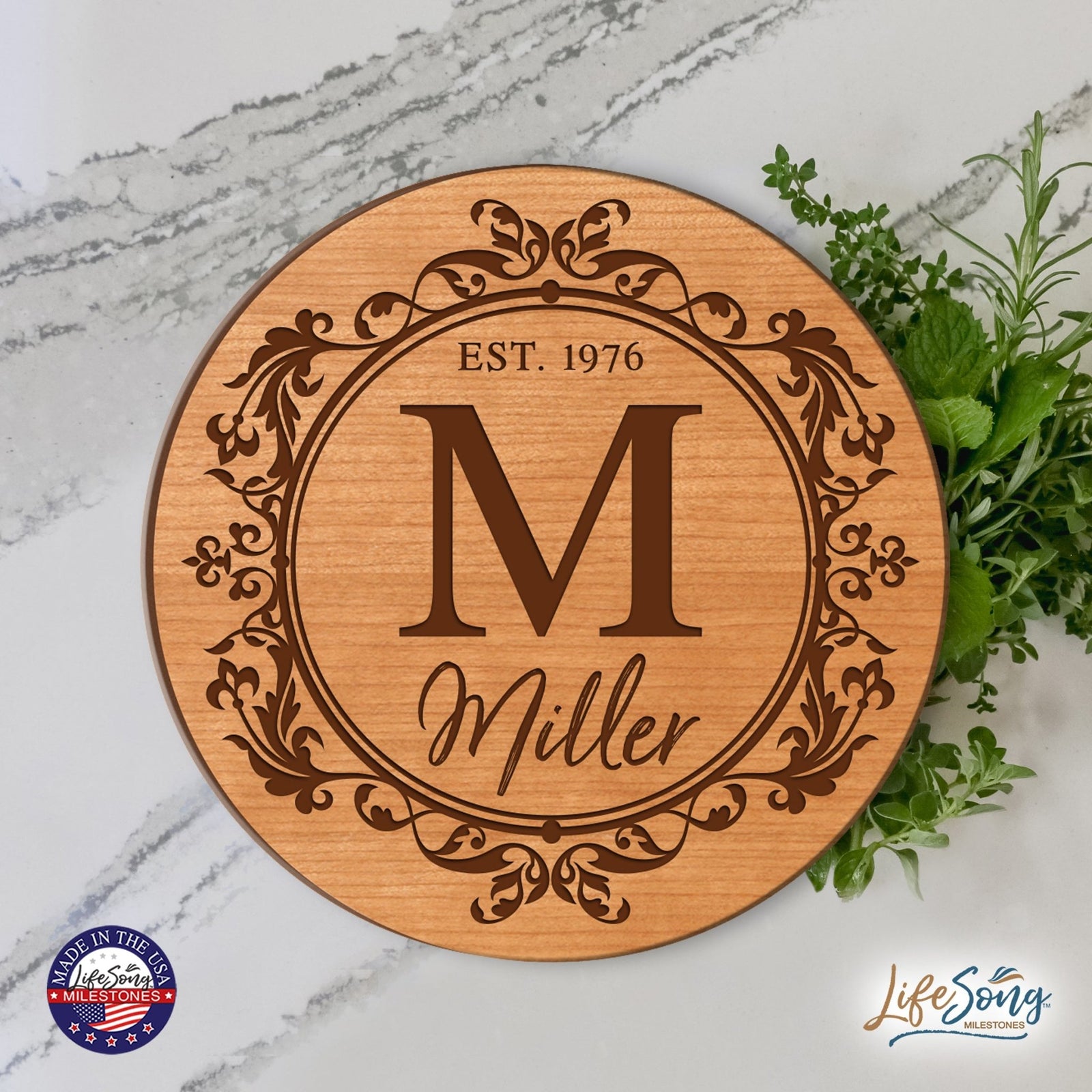 Personalized Monogram Lazy Susan Home Décor - LifeSong Milestones