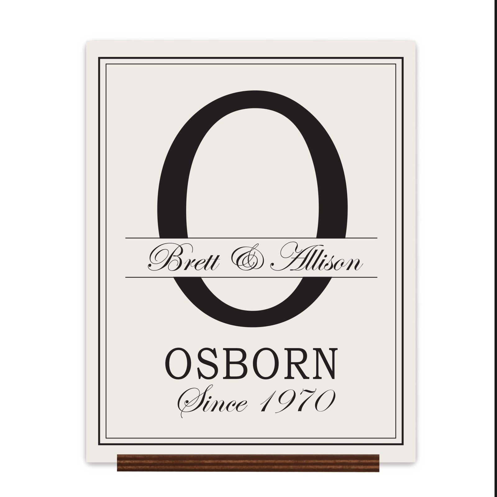 Personalized Monogram Sign with Stand 12x15 - O - LifeSong Milestones