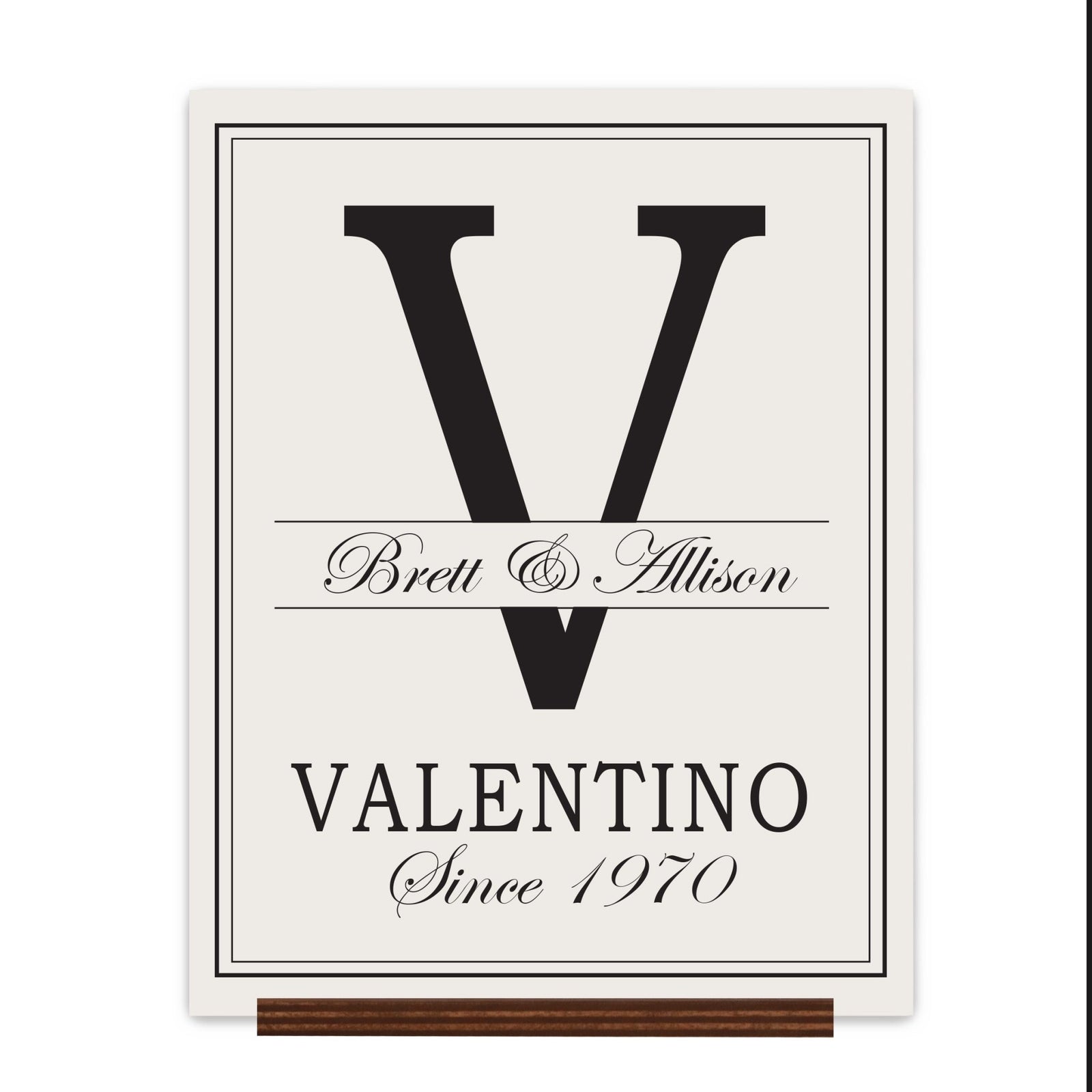 Personalized Monogram Sign with Stand 12x15 - V - LifeSong Milestones