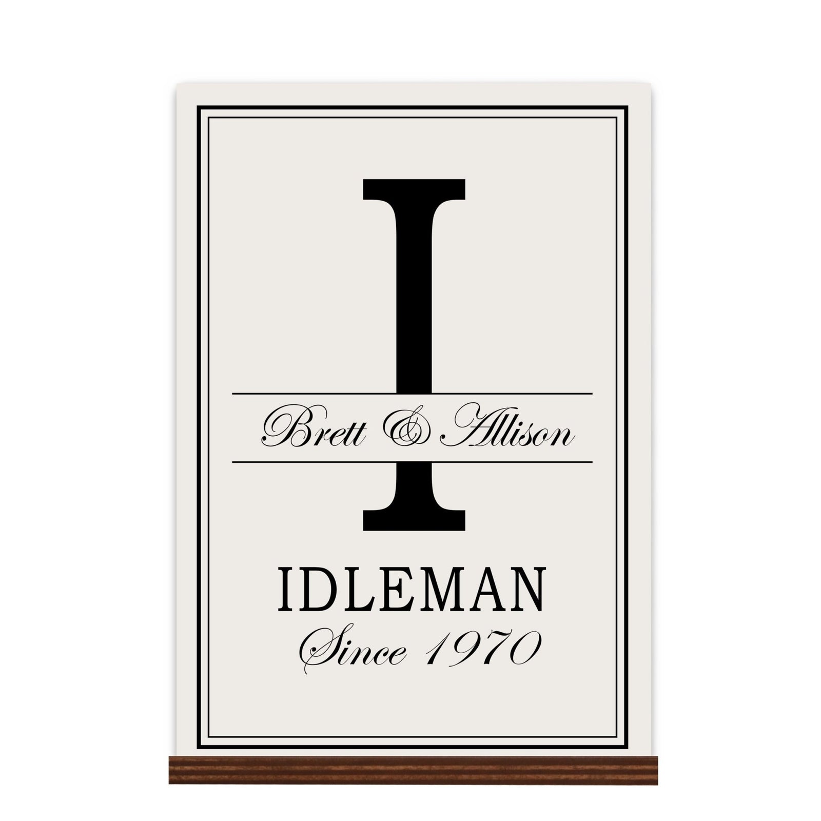 Personalized Monogram Sign with Stand 8x12 - I - LifeSong Milestones