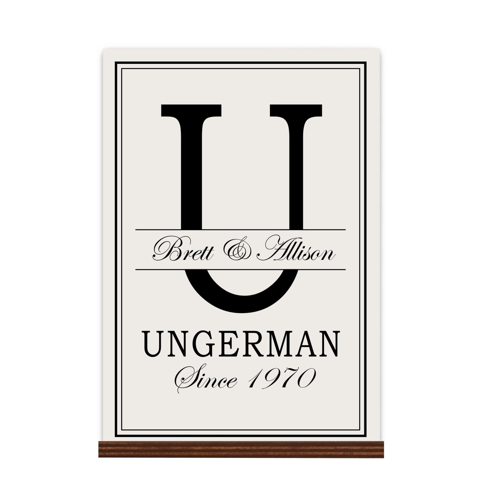 Personalized Monogram Sign with Stand 8x12 - U - LifeSong Milestones