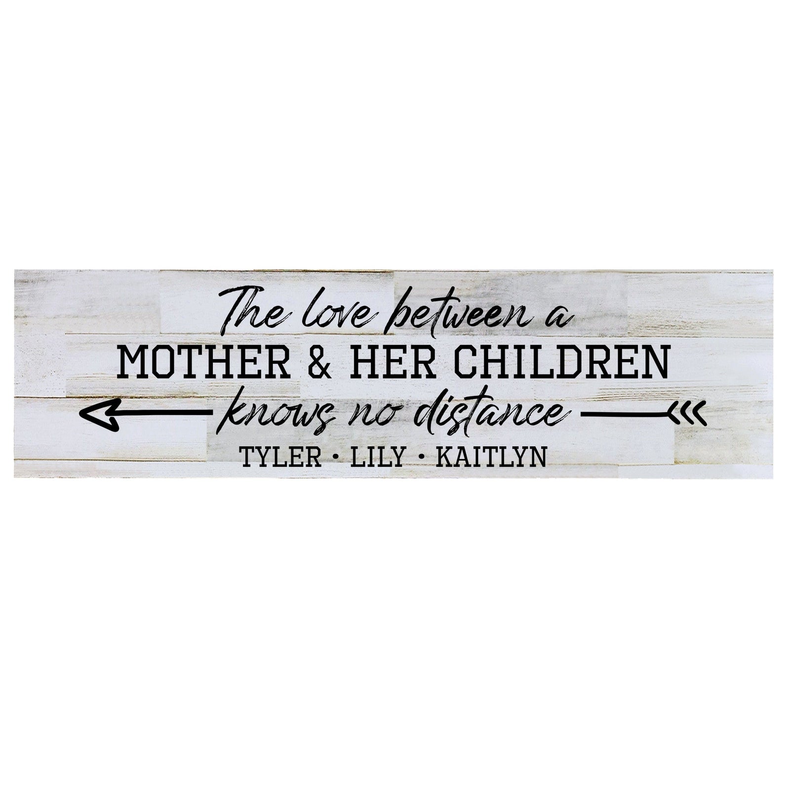 Personalized Mother's Day Barn Wood Sign Gift - The Love Between - LifeSong Milestones