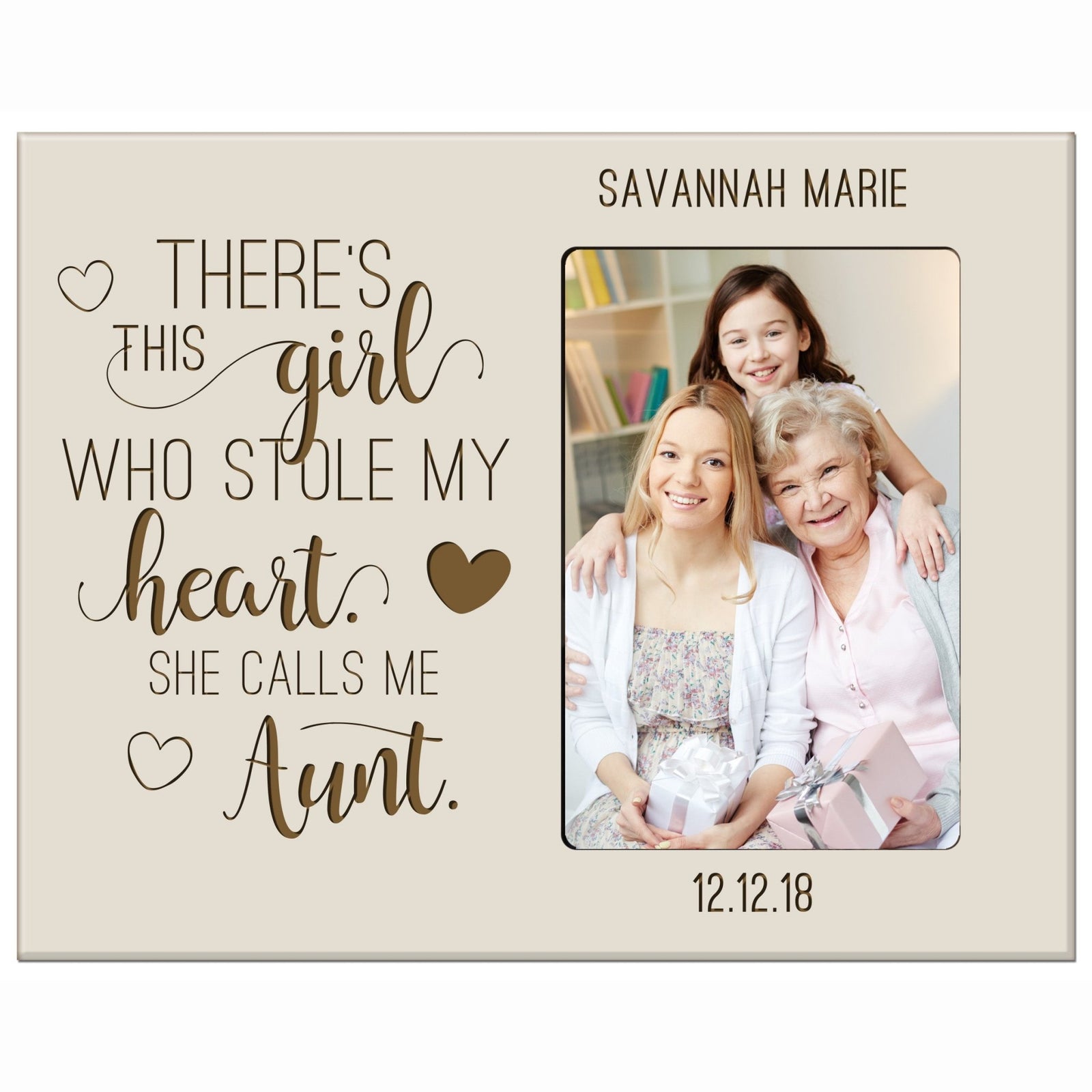 Personalized Mother’s Day Frame 4” x 6” Photo This Girl Aunt - LifeSong Milestones