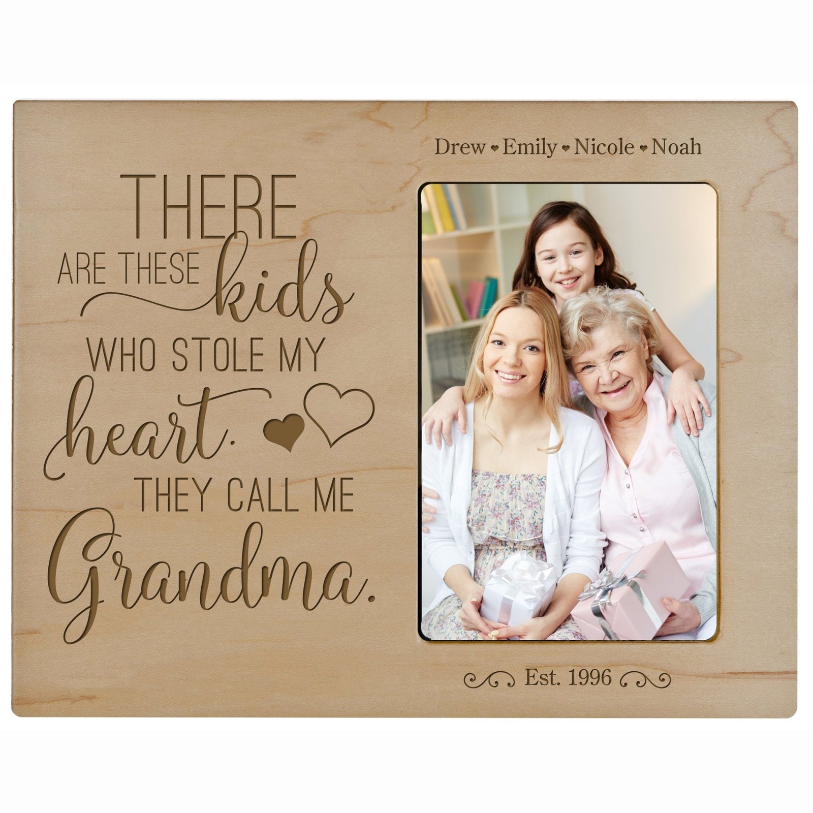Personalized Mother’s Day Frame Holds 4” x 6” Photo These Kids Grandma - LifeSong Milestones