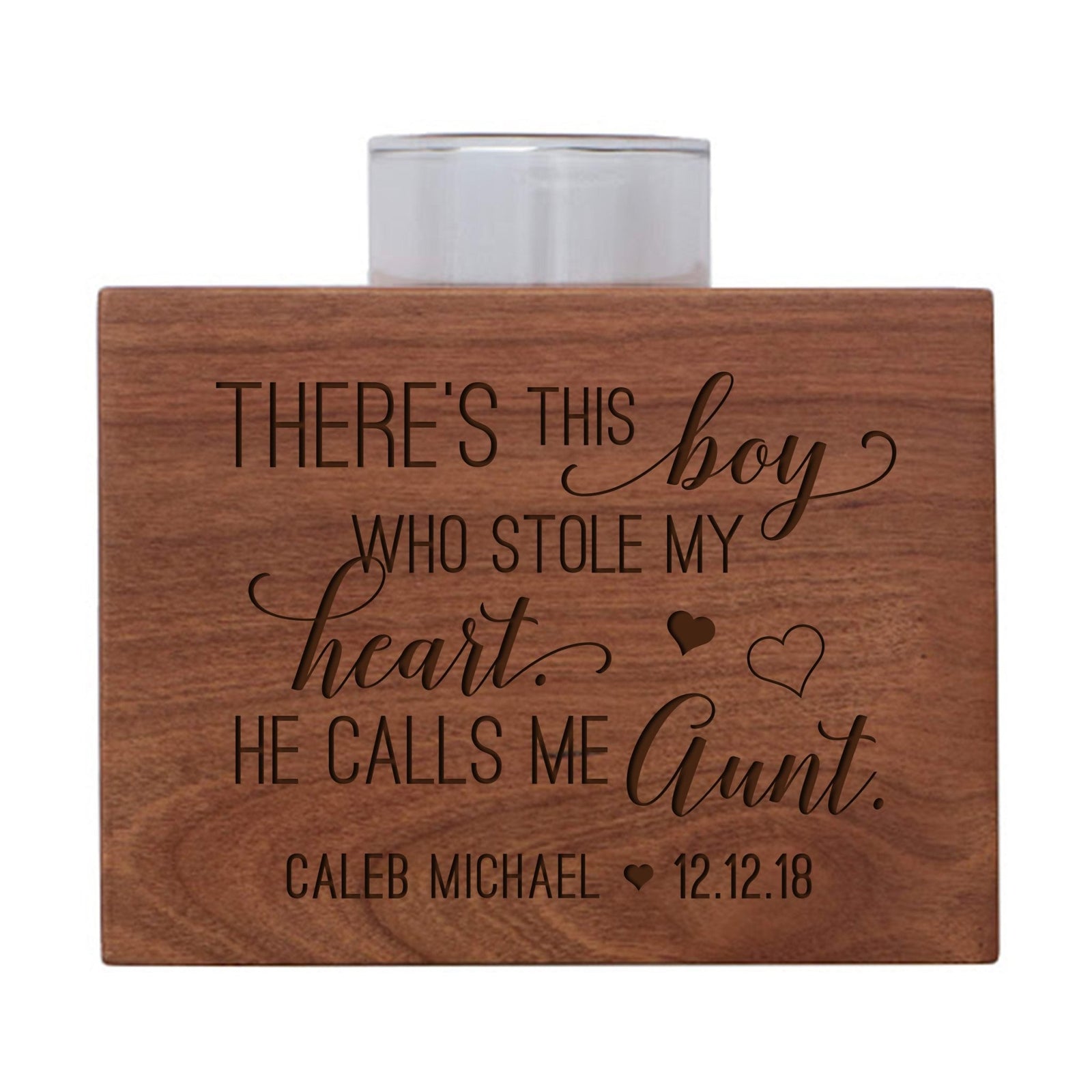 Personalized Mother’s Day Gift There’s This Boy - Block Candle Holders - LifeSong Milestones