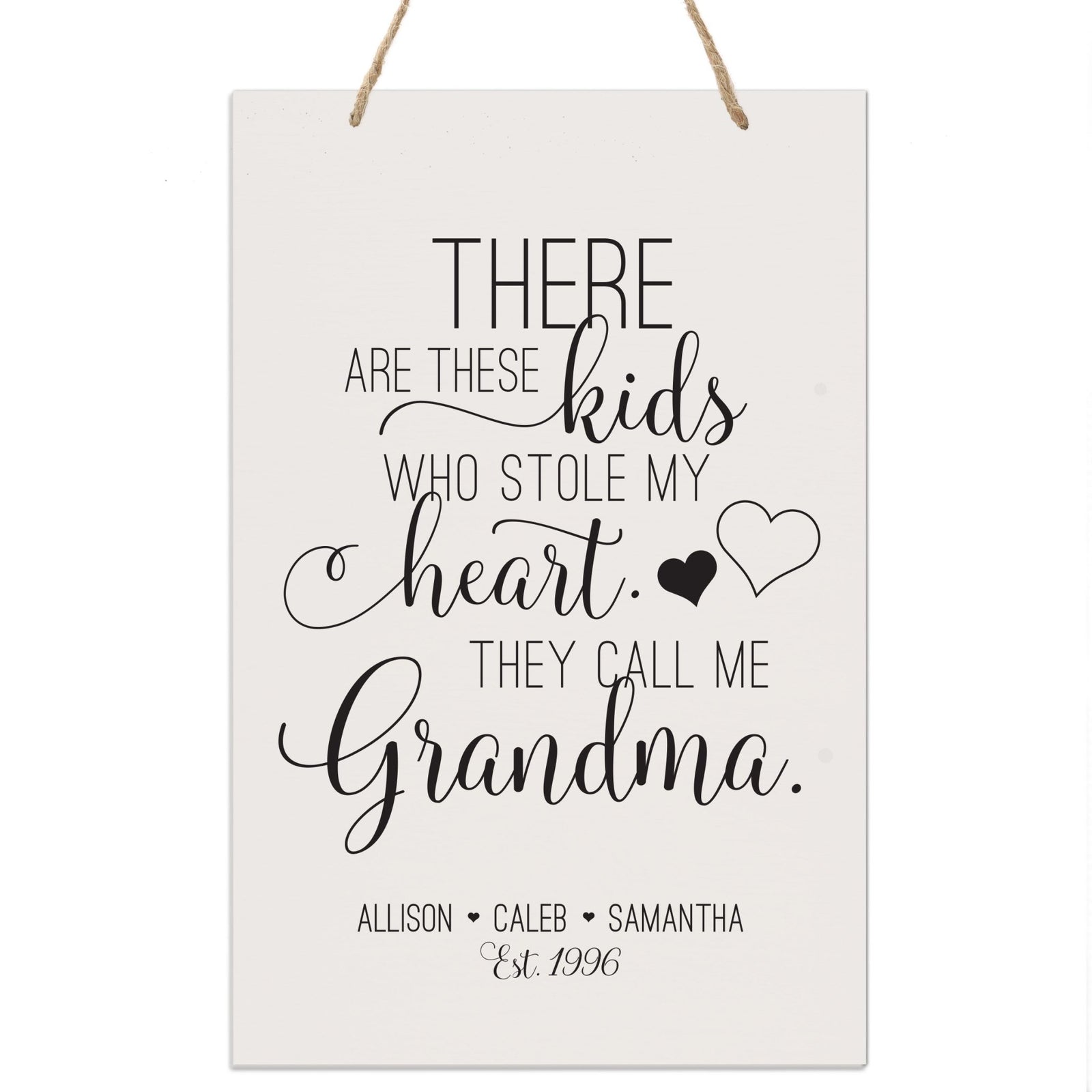 Personalized Mothers Day Gift Wall Hanging Sign - These Kids 8x12 - LifeSong Milestones