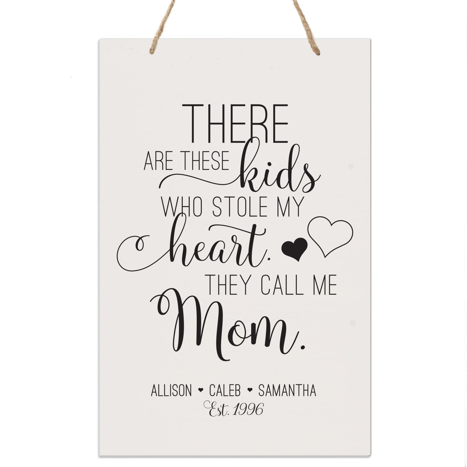 Personalized Mothers Day Gift Wall Hanging Sign - These Kids 8x12 - LifeSong Milestones