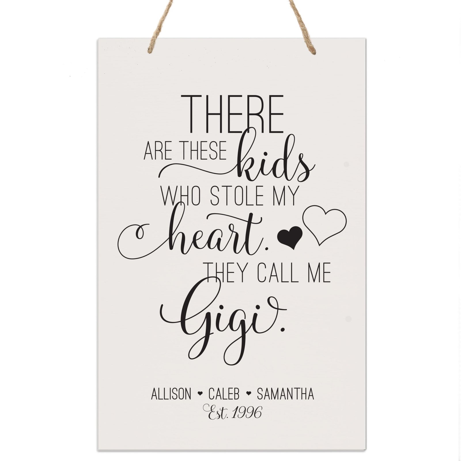 Personalized Mothers Day Gift Wall Hanging Sign - These Kids 8x12 - LifeSong Milestones