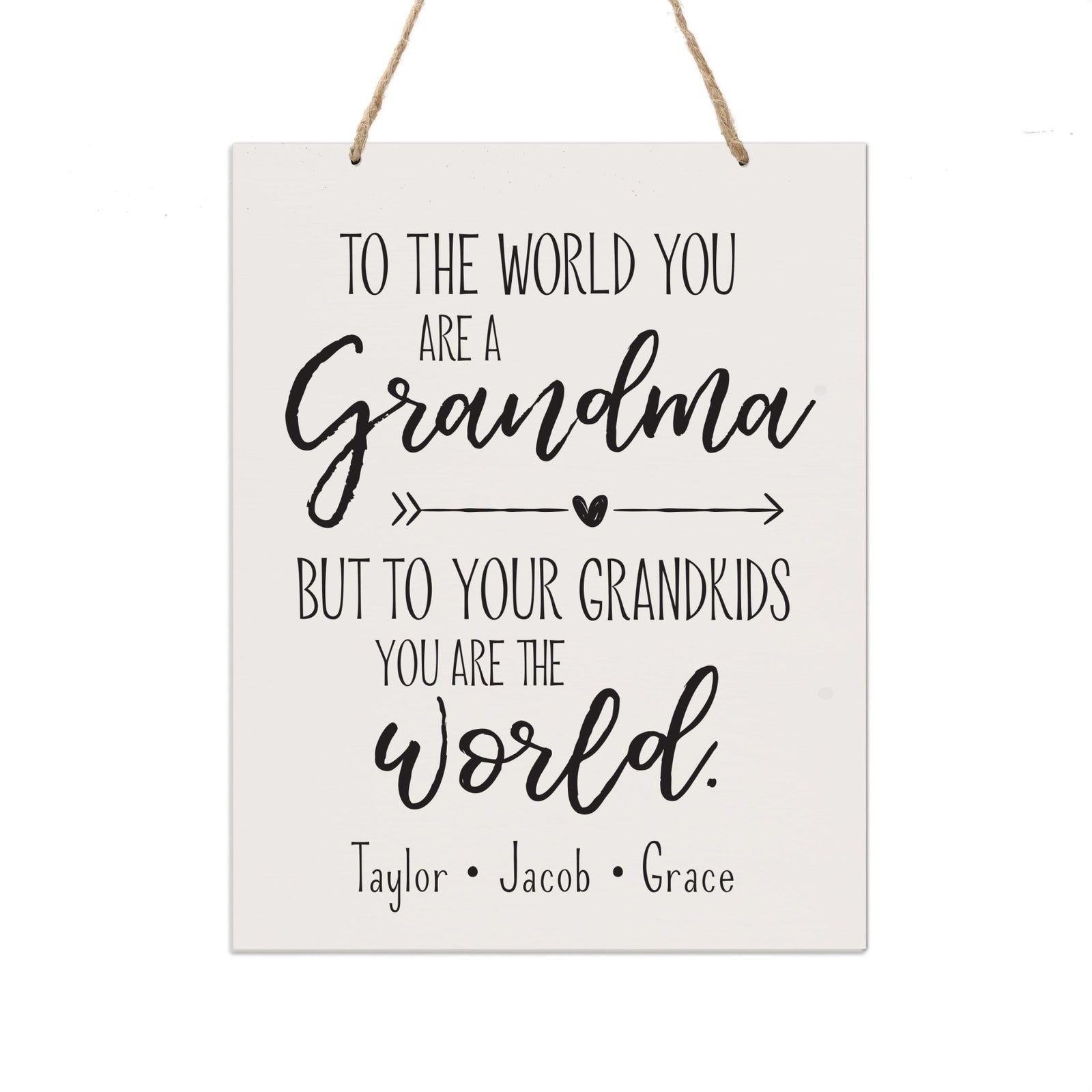 Personalized Mothers Day Gift Wall Hanging Sign - To The World 12x15 - LifeSong Milestones