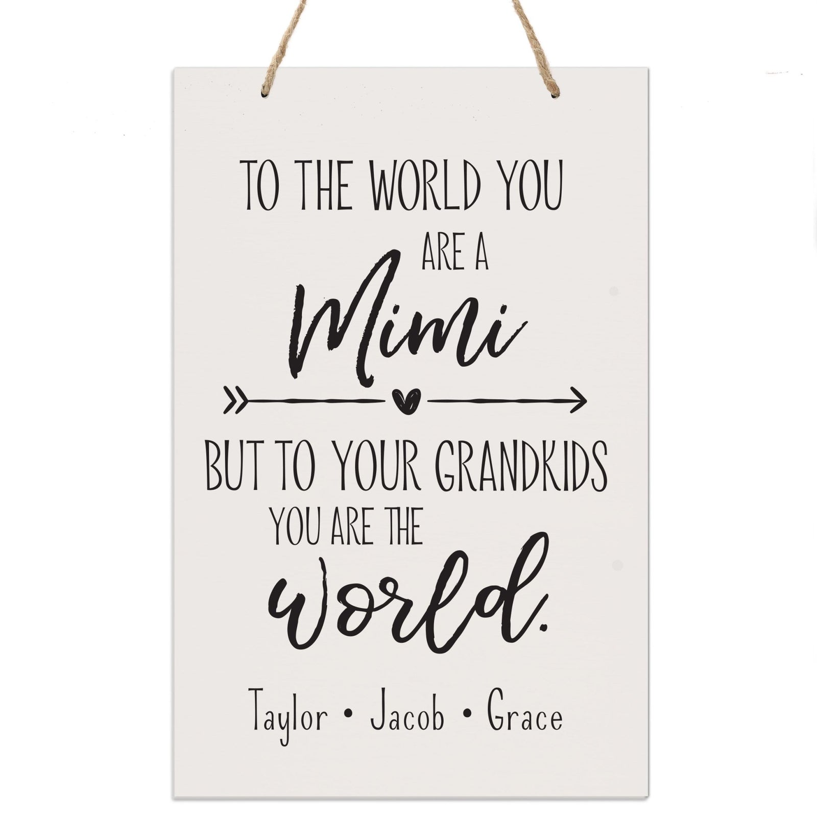 Personalized Mothers Day Gift Wall Hanging Sign - To The World 8x12 - LifeSong Milestones